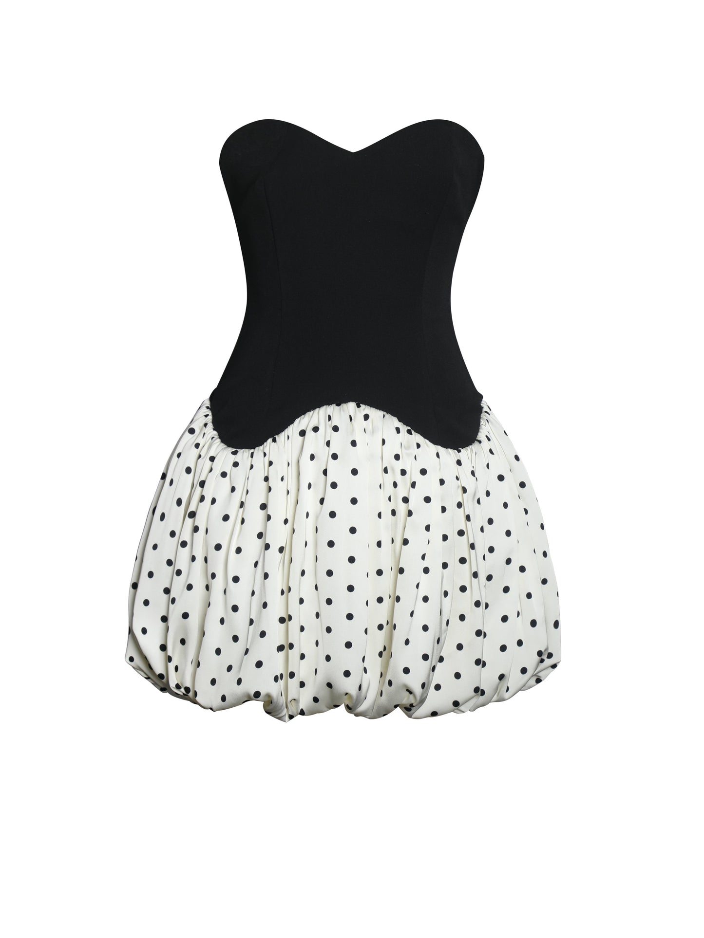 Dahliana Polka Dot Bubble Hem Corset Mini Dress