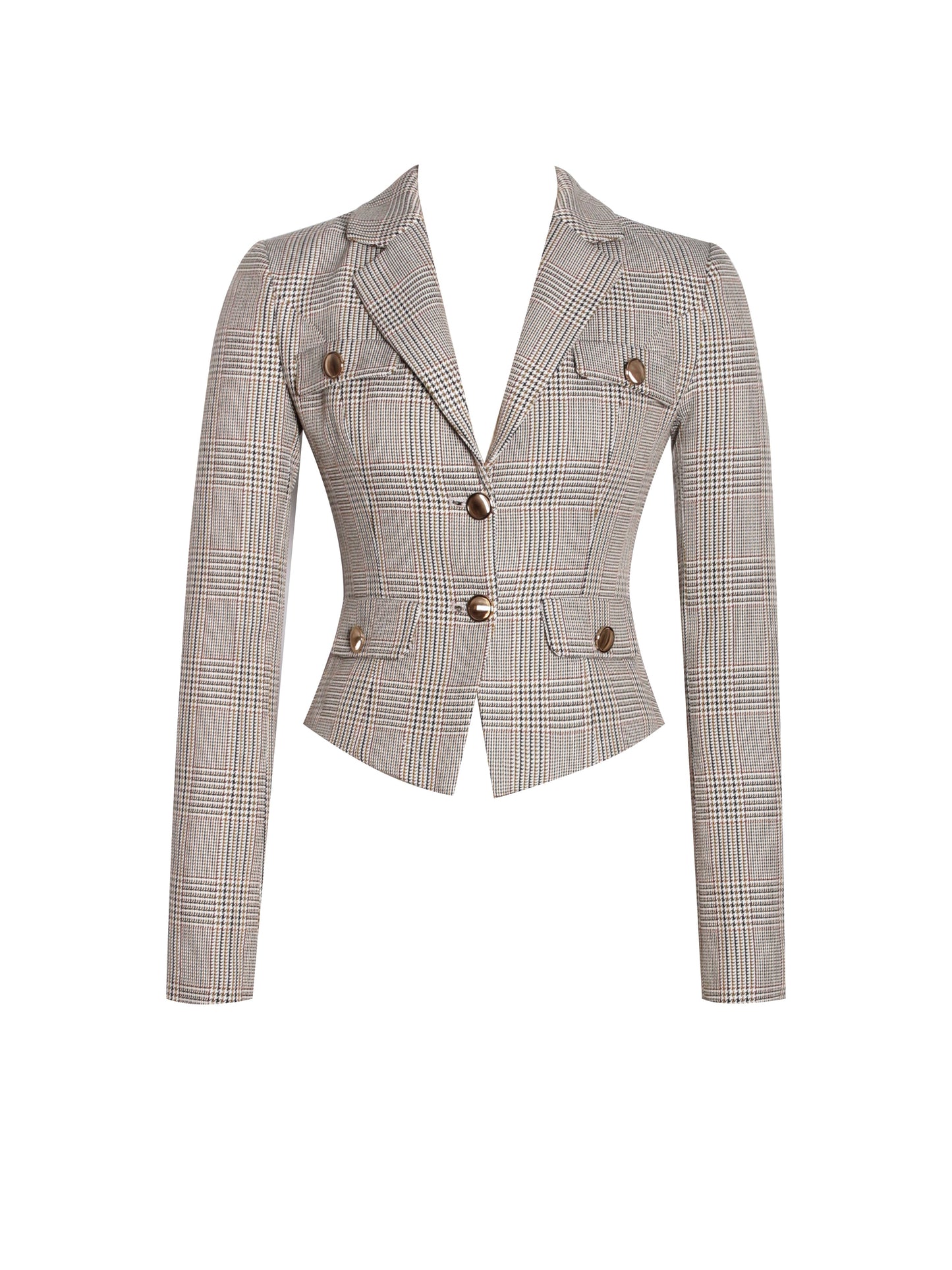 Oakley Brown Plaid Preppy Style Blazer Jacket