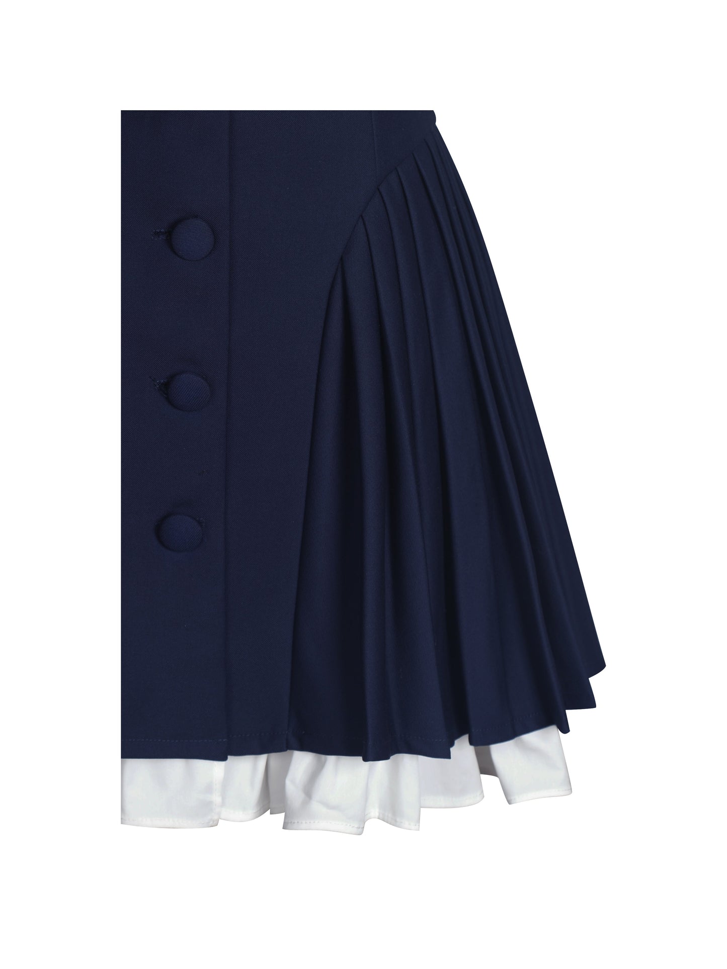 Calliope Navy Sailor Pleated Mini Dress
