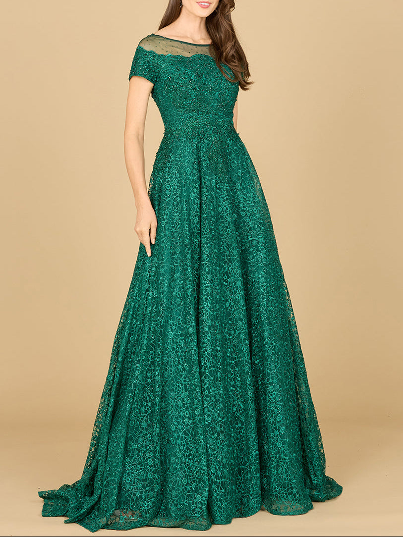 Lara 29765 - Sheer Off Shoulder Ball Gown