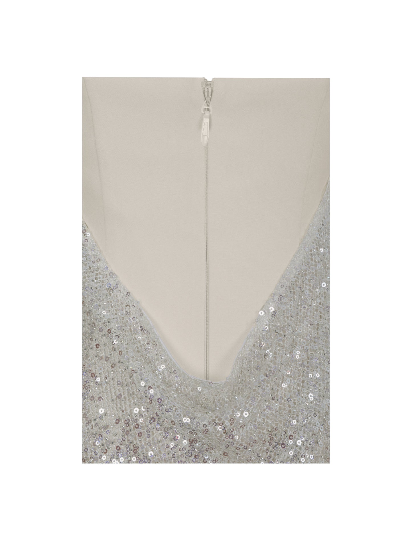 Quimera Almond Beaded Cape Halter Off-Shoulder Maxi Gown