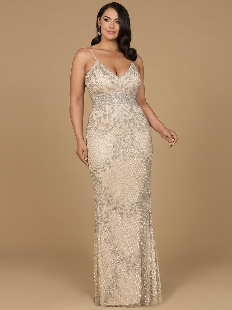 Body Con V-neck Beaded Dress - Lara 29904