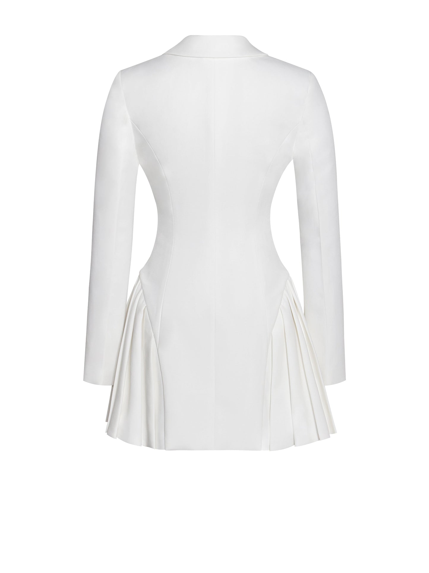 Delia White Blazer Dress with Pleated Detail