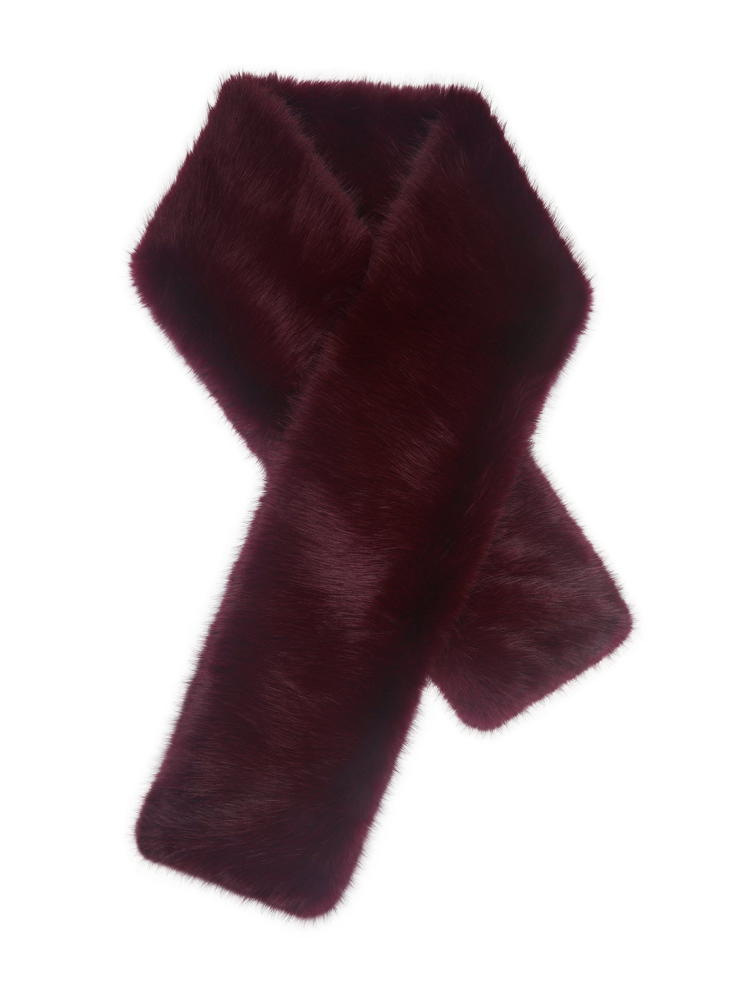 Jazmin Burgundy Multi-wear Faux Fur Scarf