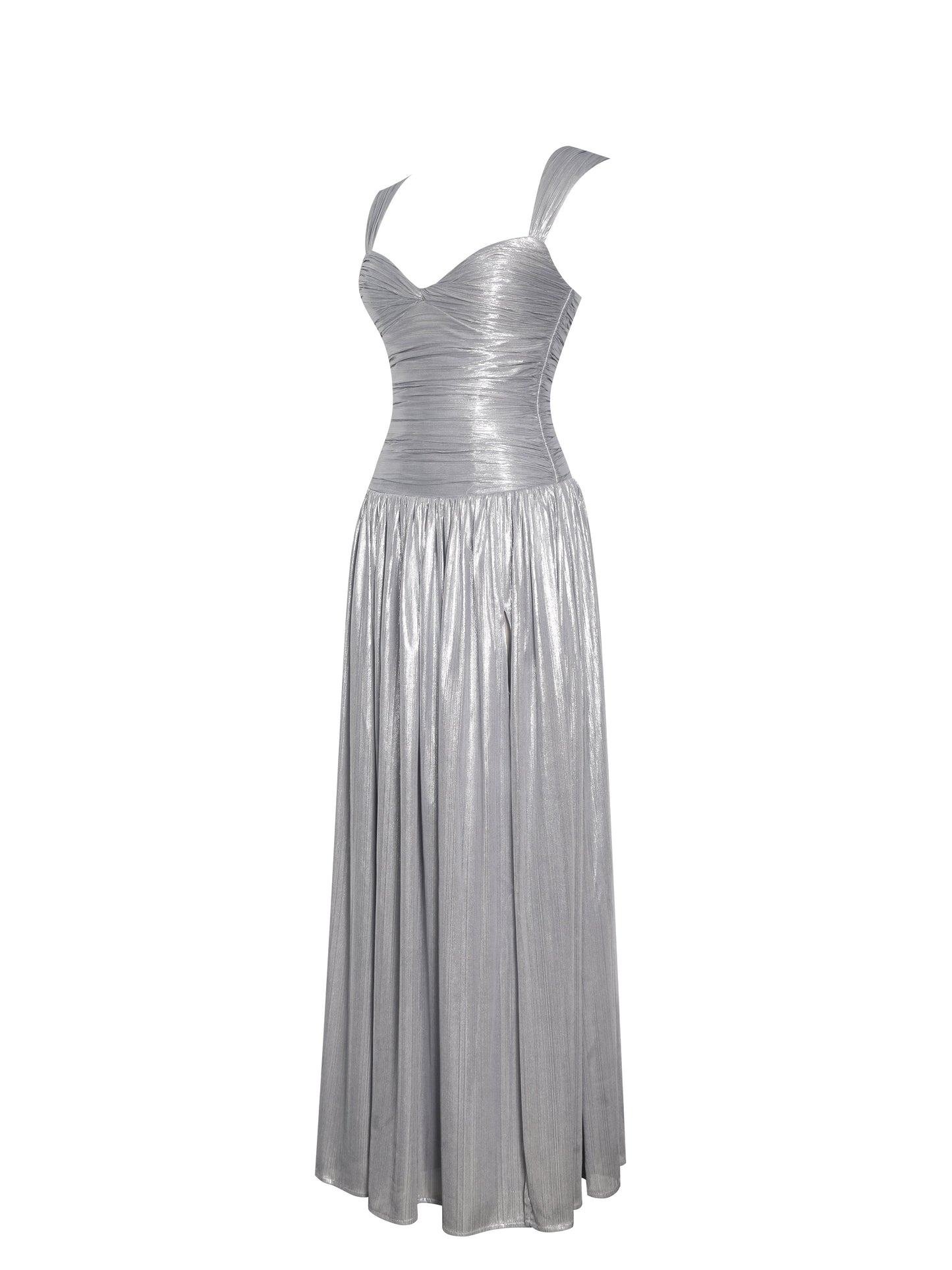 Palmer Silver Glitter Drop Waist Maxi Dress