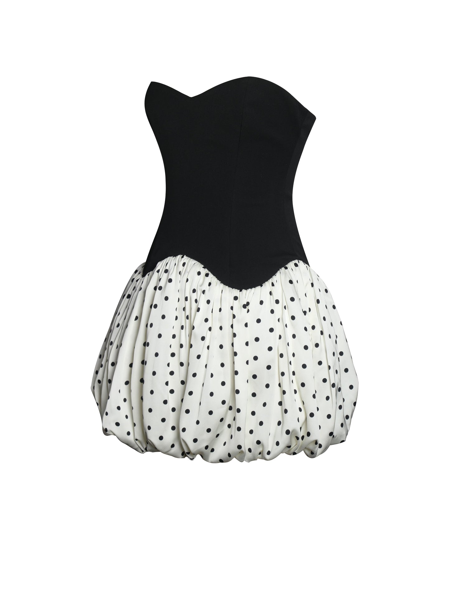 Dahliana Polka Dot Bubble Hem Corset Mini Dress