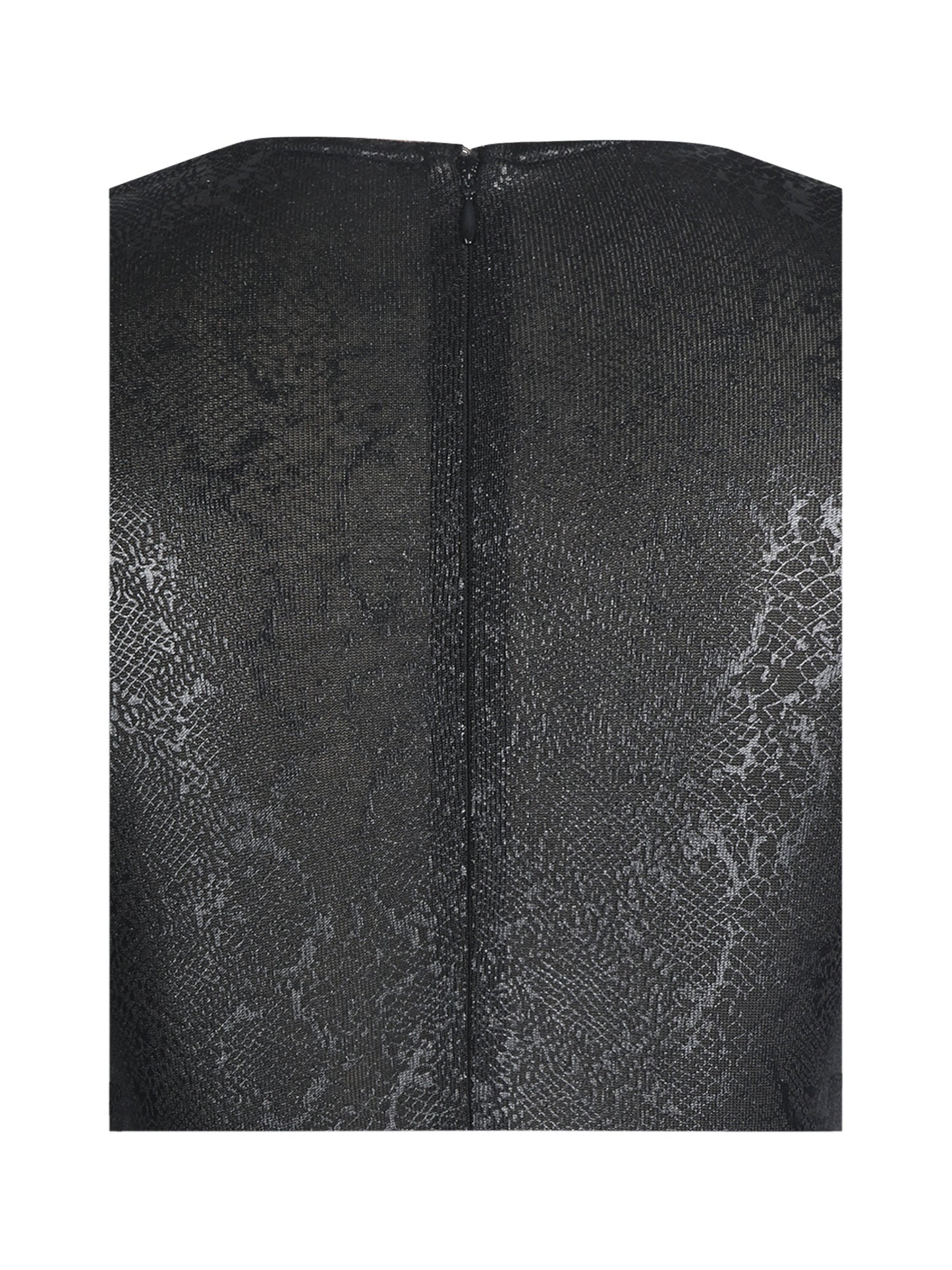 Ilysia Black V-Neck Plunge Snakeskin Mermaid Hem Maxi Dress