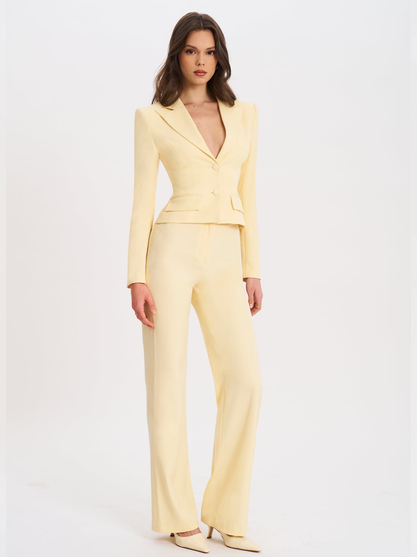 Quinne Butter Yellow Slim-fit Blazer