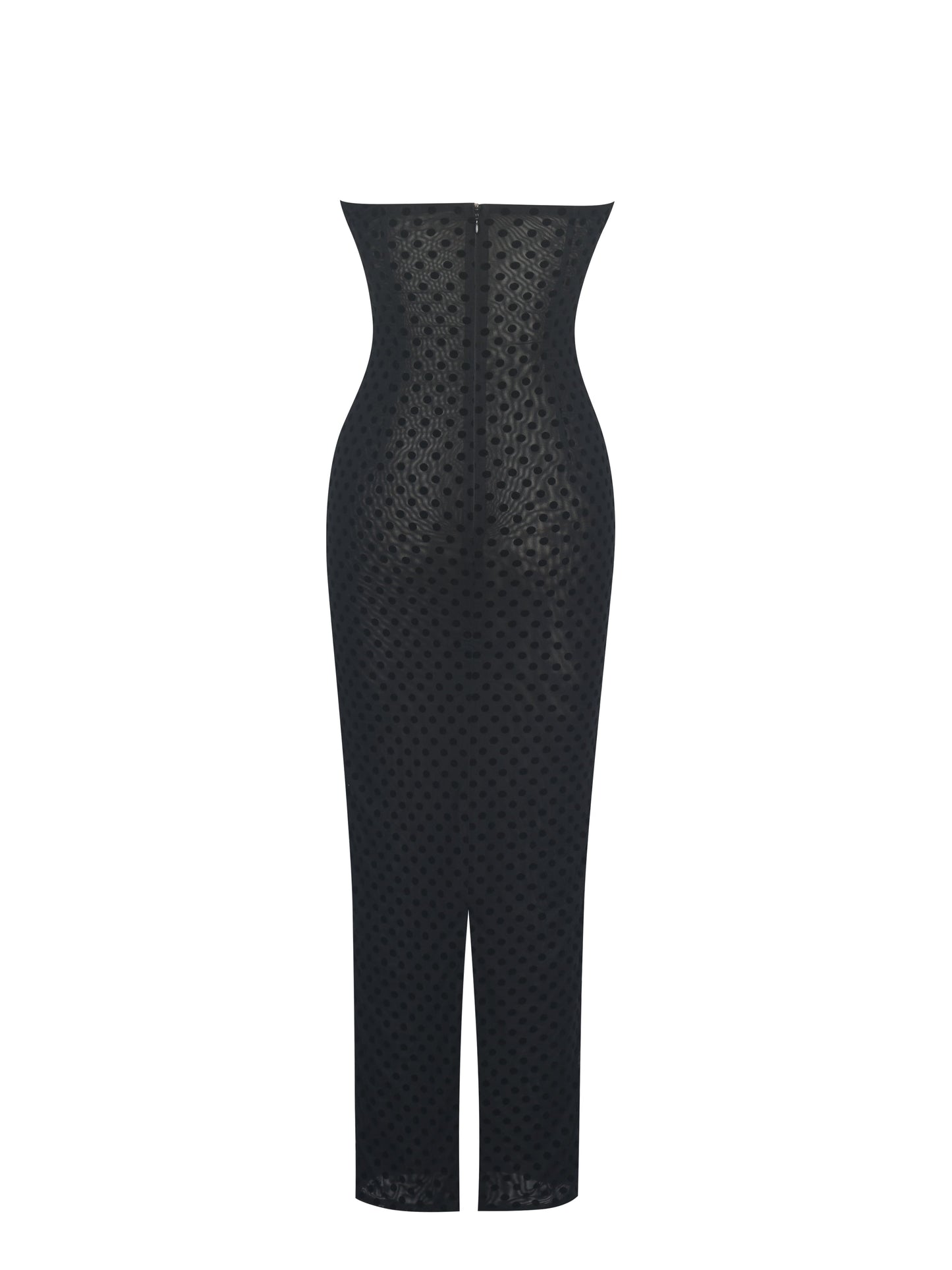 Faith Black and White Polka Dot Sweetheart Maxi Dress