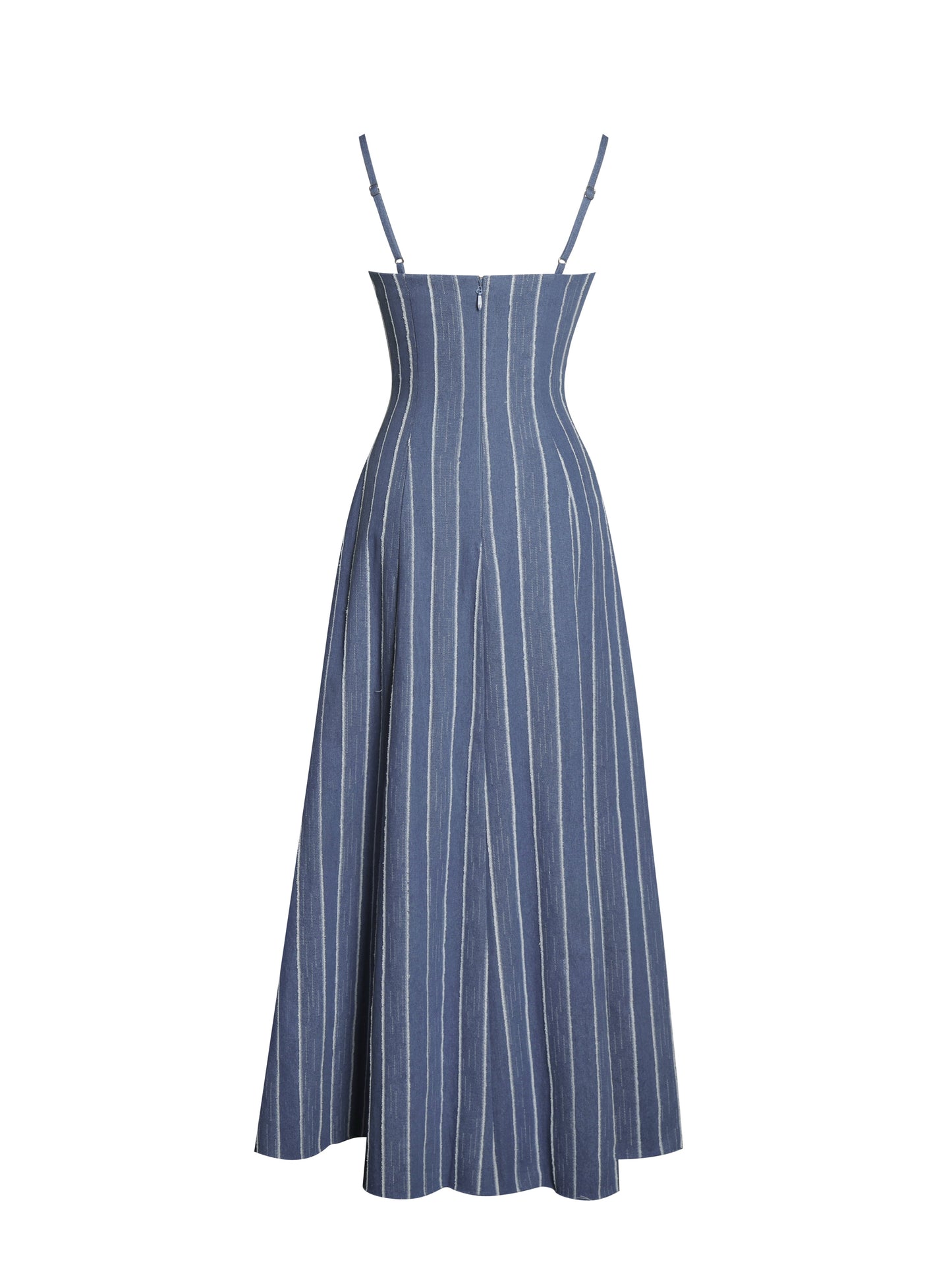 Abygail Stripe Cotton Denim Maxi Dress