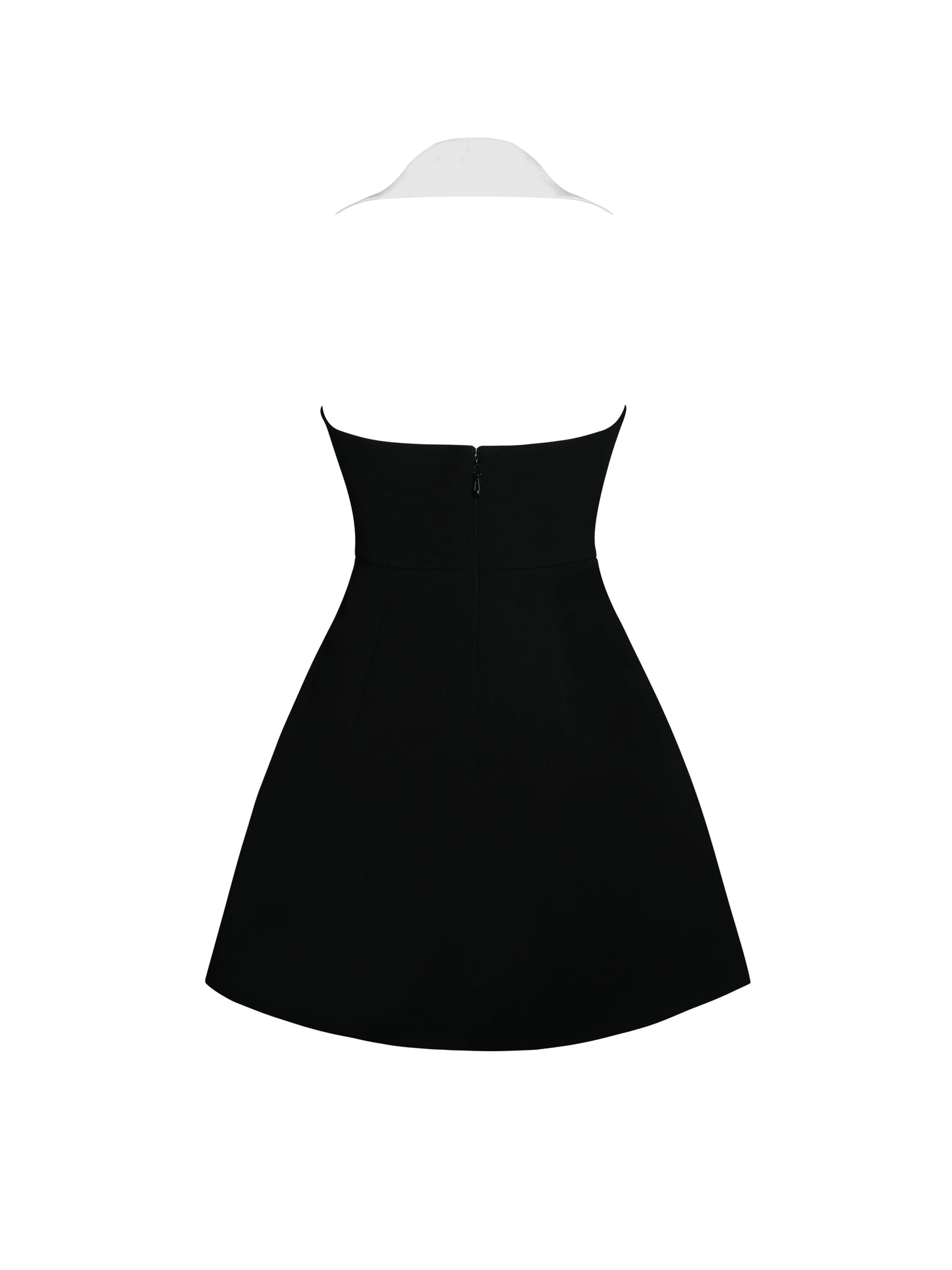 Ignacia Office Casual Black and White Halter Mini A-line Dress