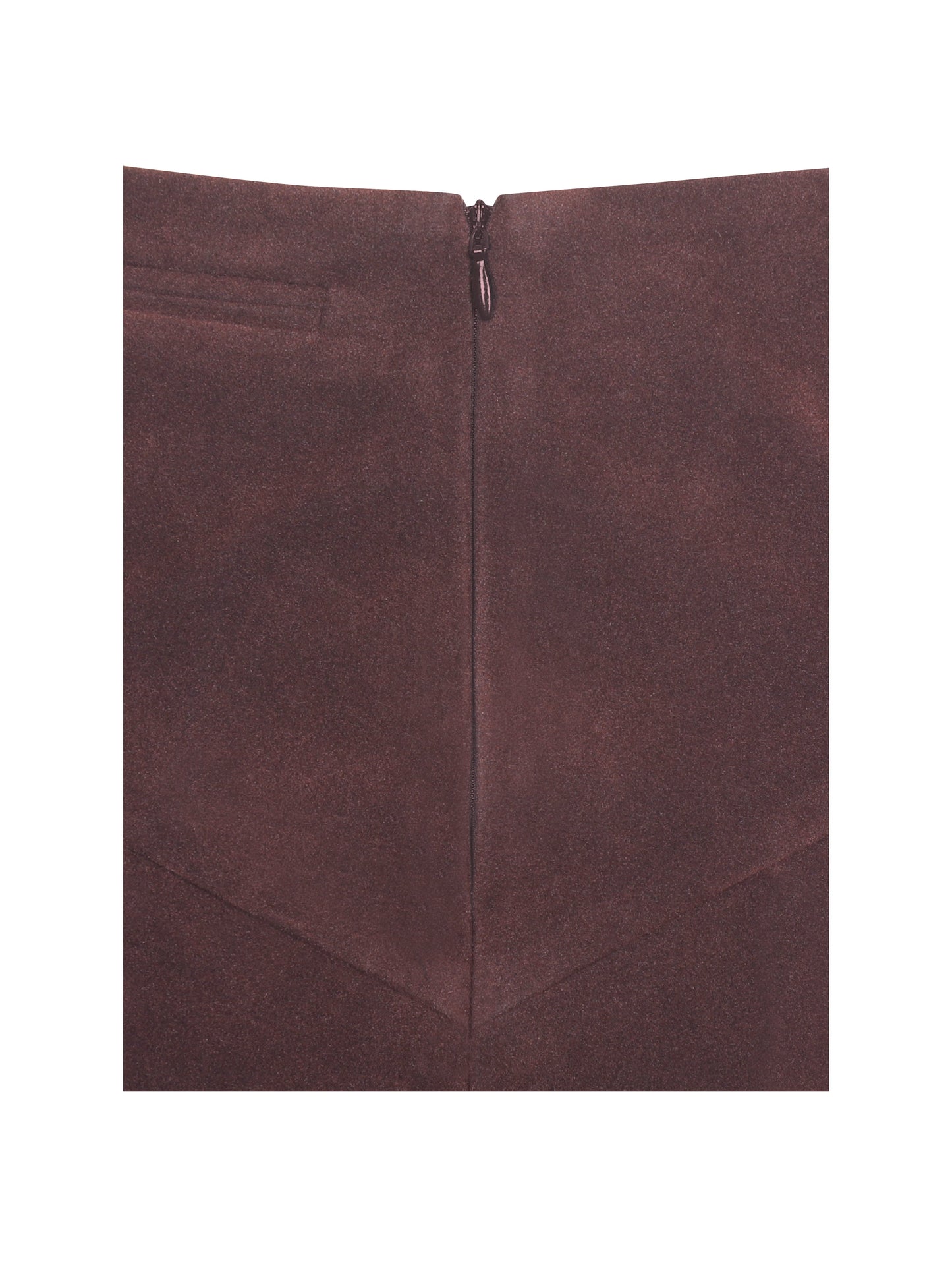 Faryn Mahogany Vegan Suede Pleated A-Line Mini Skirt
