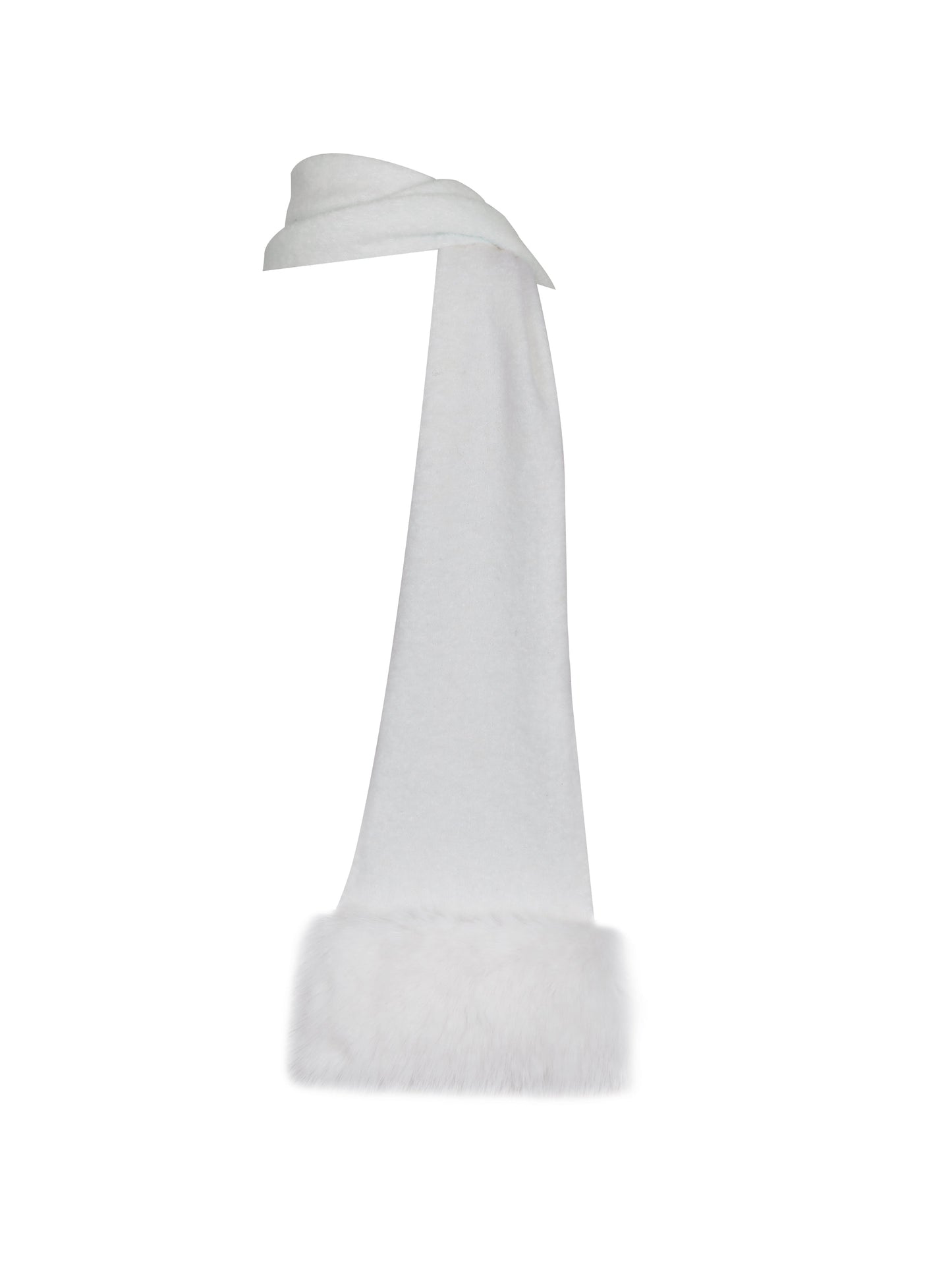 Selma White Wool-Blend Ribbed Knit Scarf