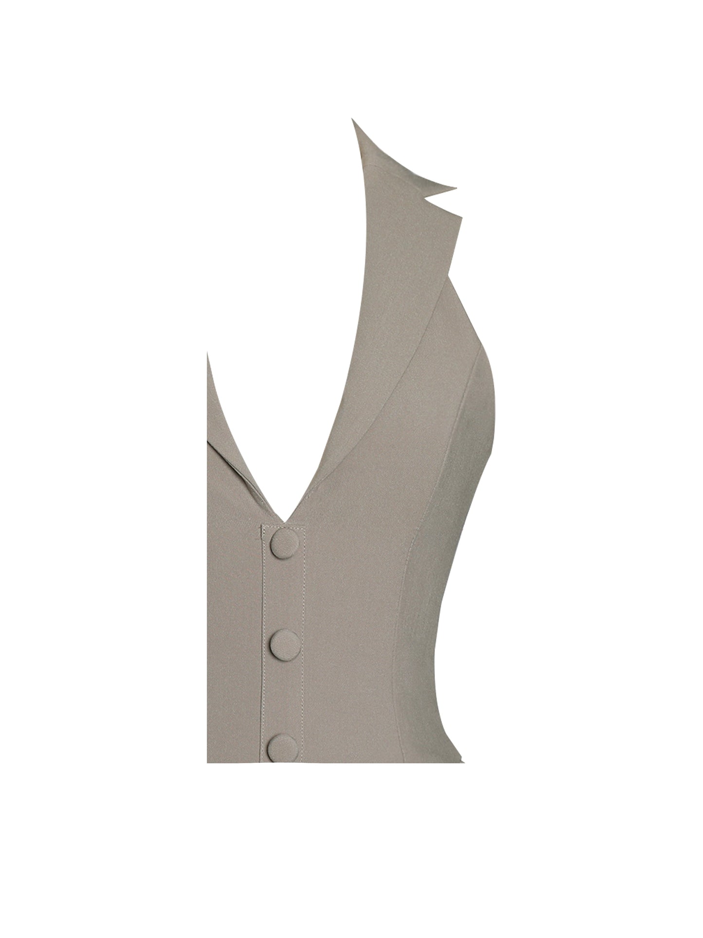 Hazel Brown Preppy Halter Neck Pleated Mini Dress