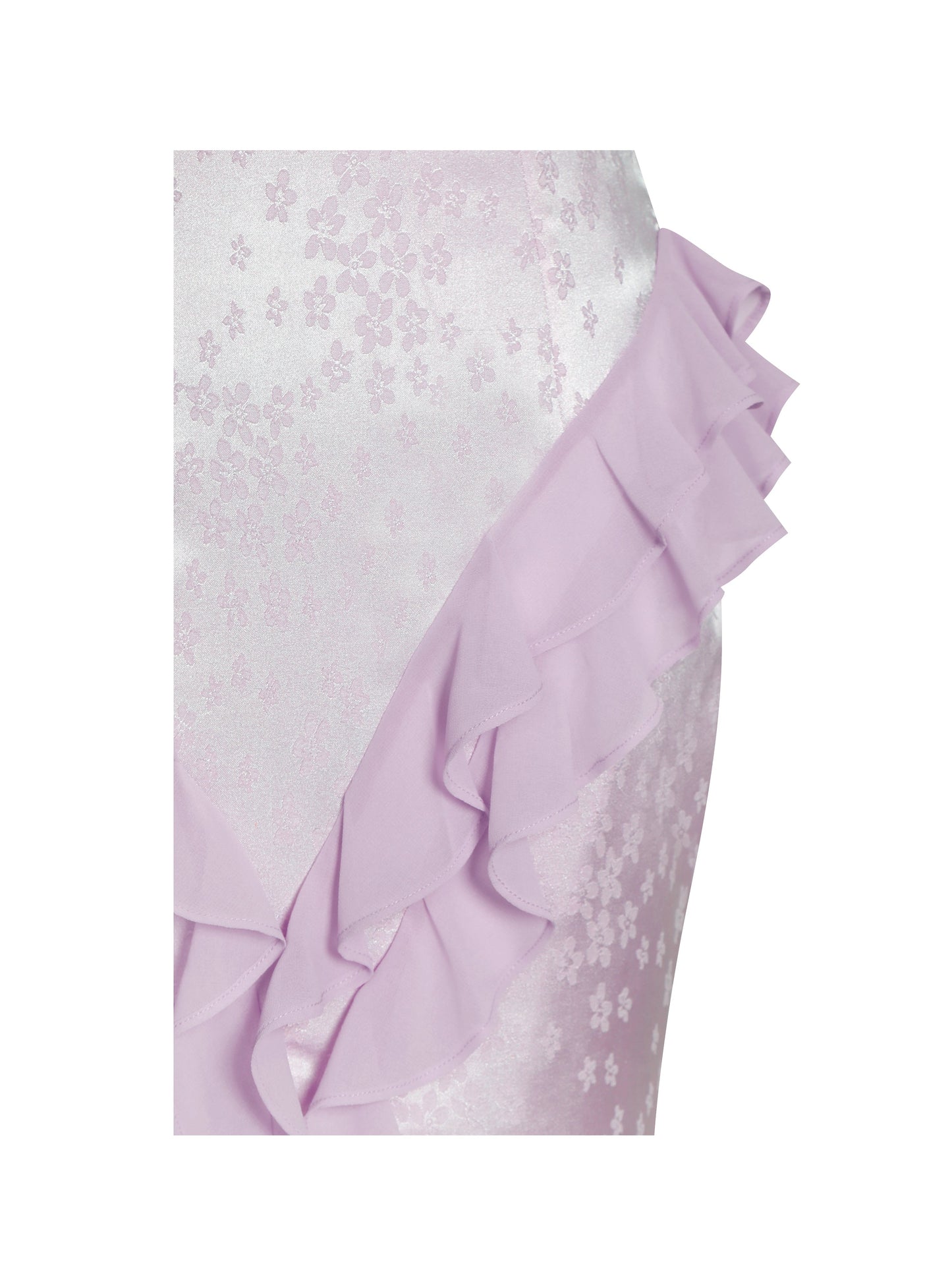 Paolina Taro Pink Jacquard Ruffle Mermaid Maxi Dress