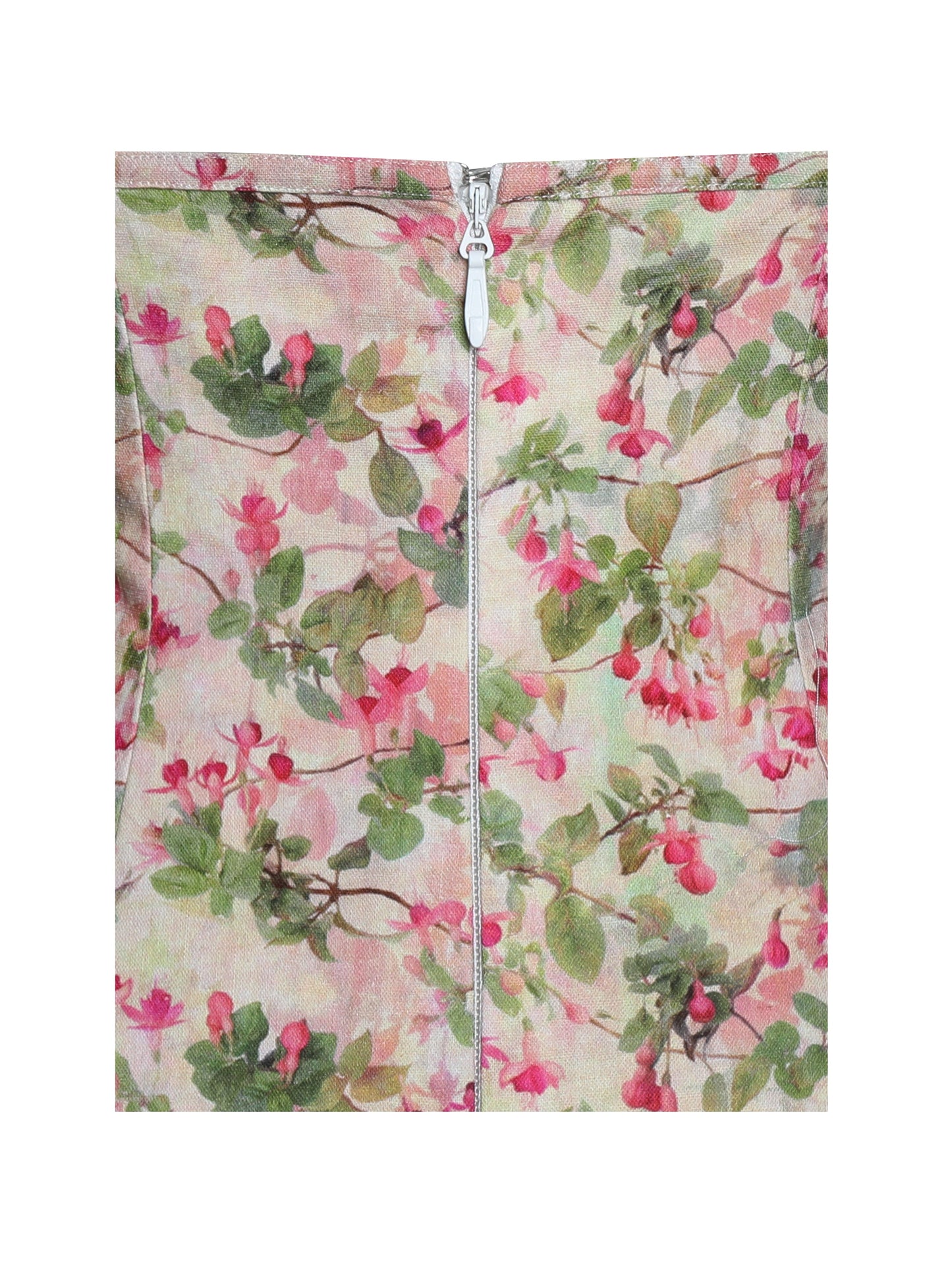 Mackenzie Green and Pink Floral Print Halter Linen Mini Dress