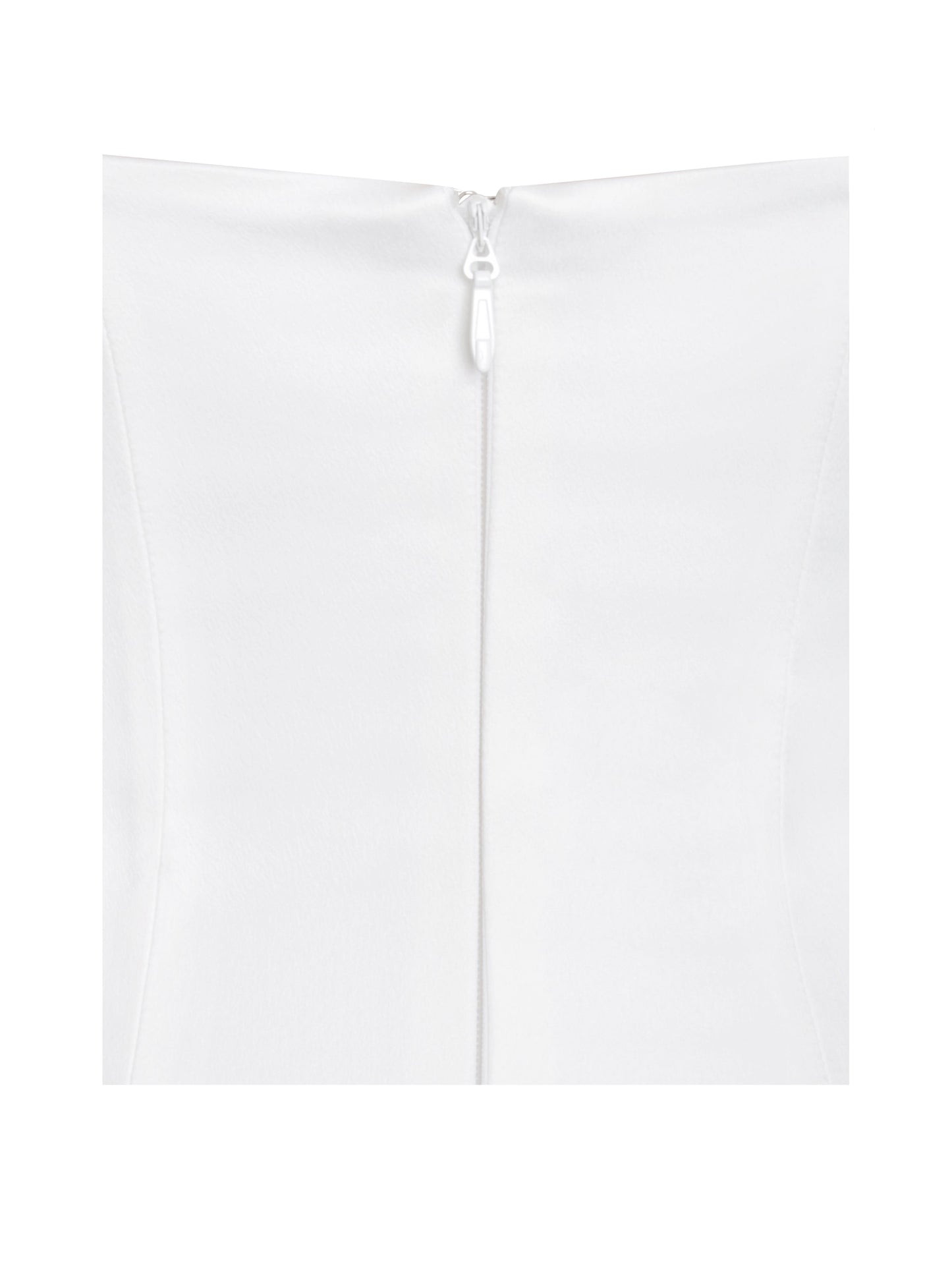 Umay White Drop Waist Satin Corset Bridal Gown