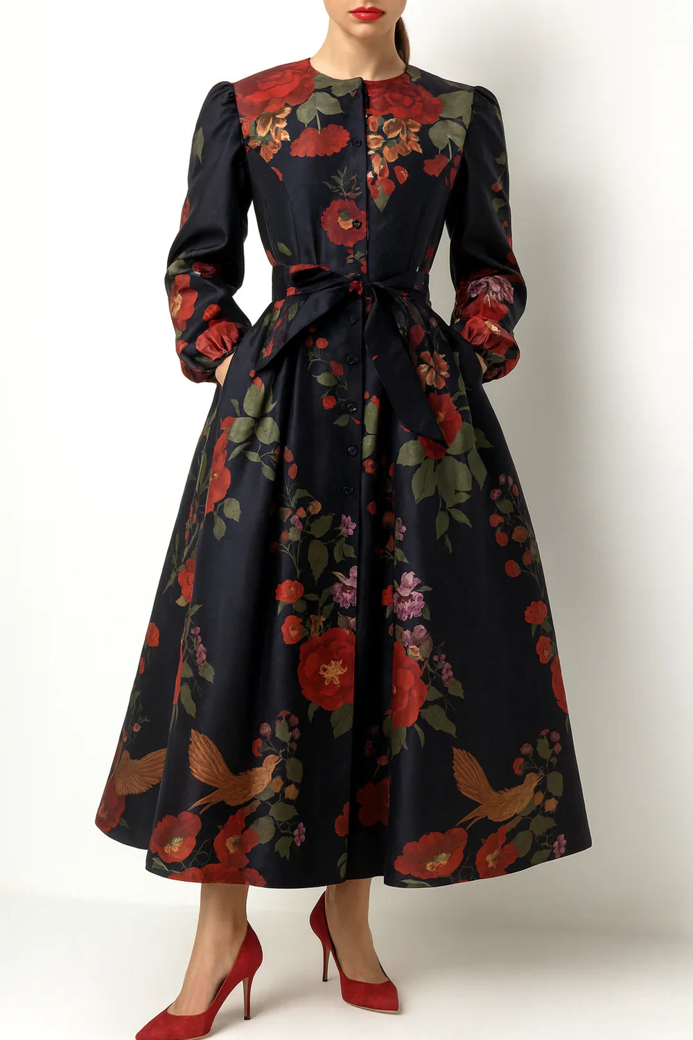 CH0116 MIDNIGHT GARDEN MAXI DRESSS