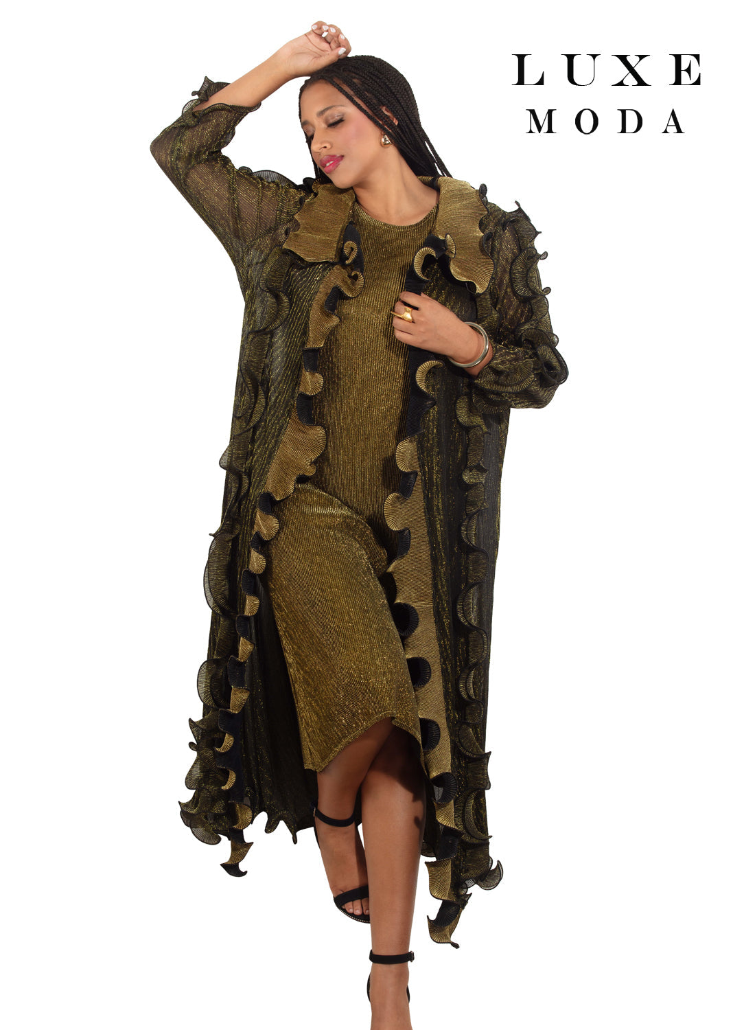 Luxe Moda, - Style LM-468 - 2pc. Dress & Duster Set