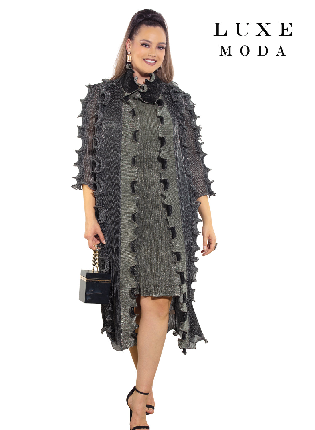 Luxe Moda, - Style LM-468 - 2pc. Dress & Duster Set