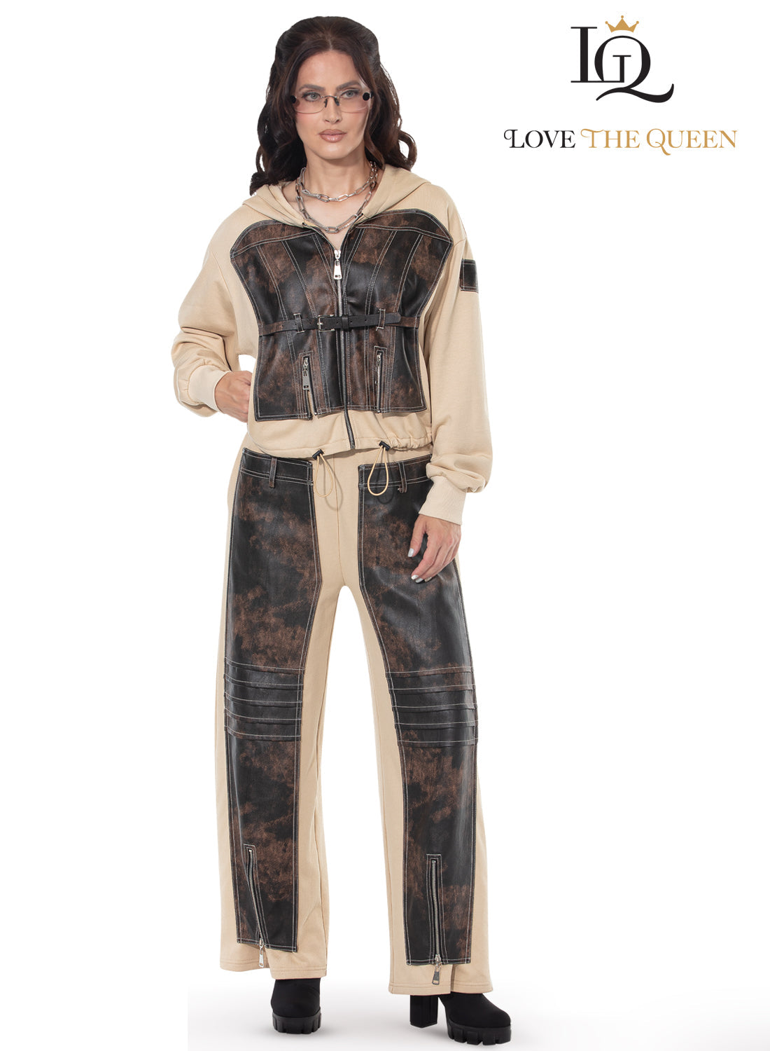 2pc. Jacket & Pant Set - Love The Queen. Style 17622