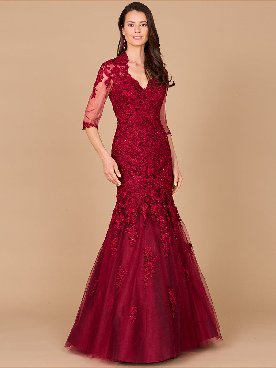 Long Sleeve, Mermaid Lace Gown