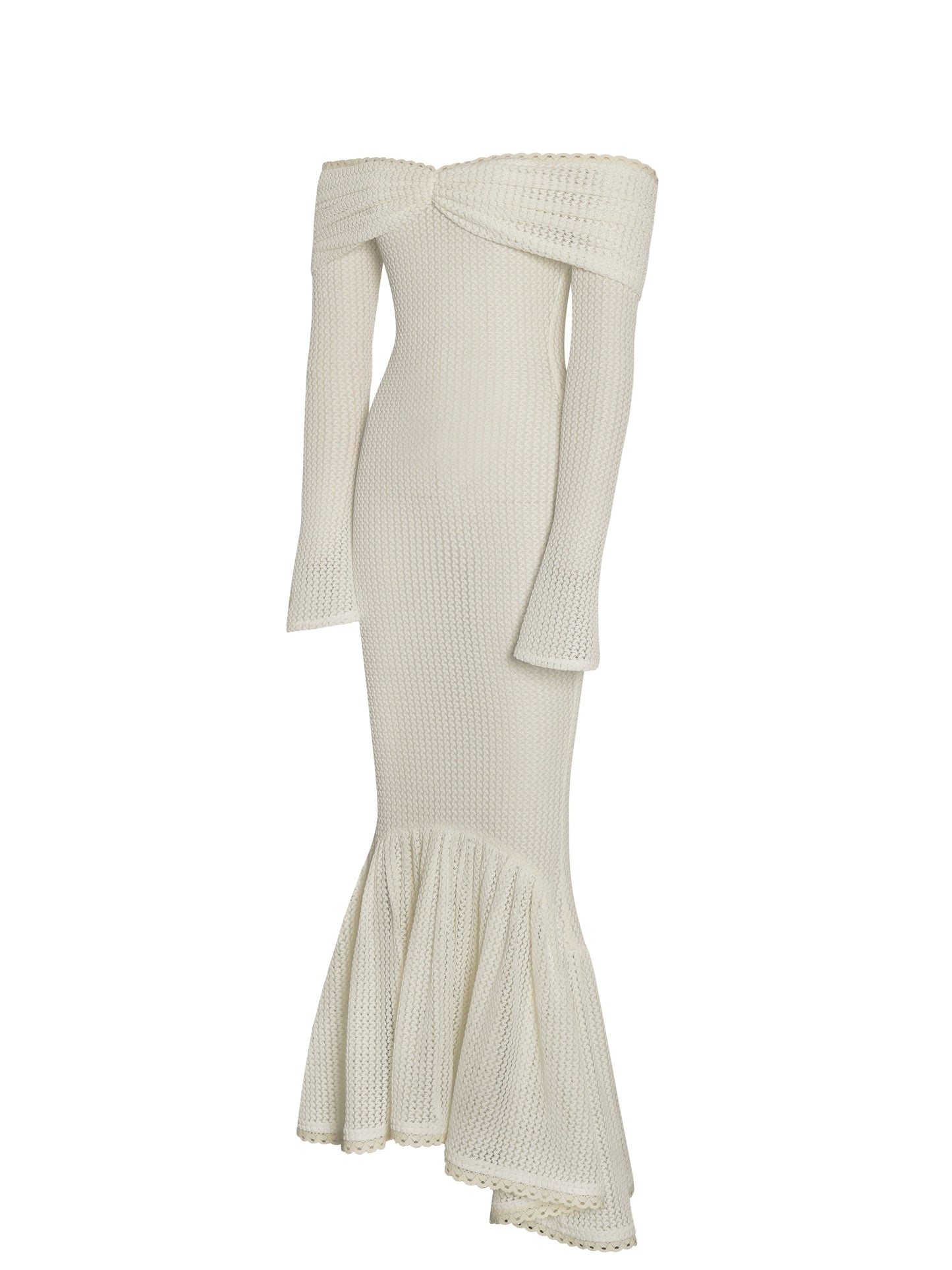 Kaedyn Off Shoulder Long Sleeve Crochet Mermaid Maxi Dress