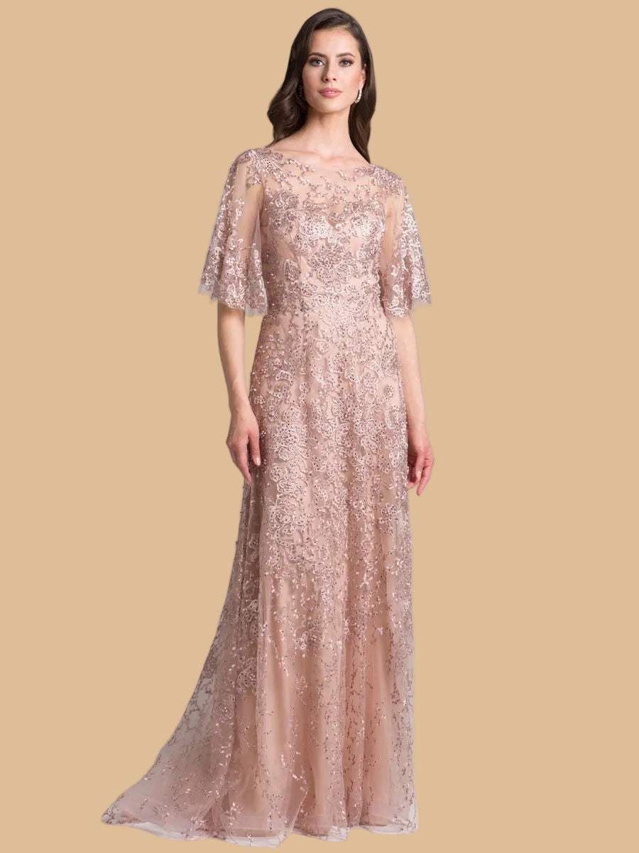 Lara 33277 - Cape Sleeve Mother's Gown