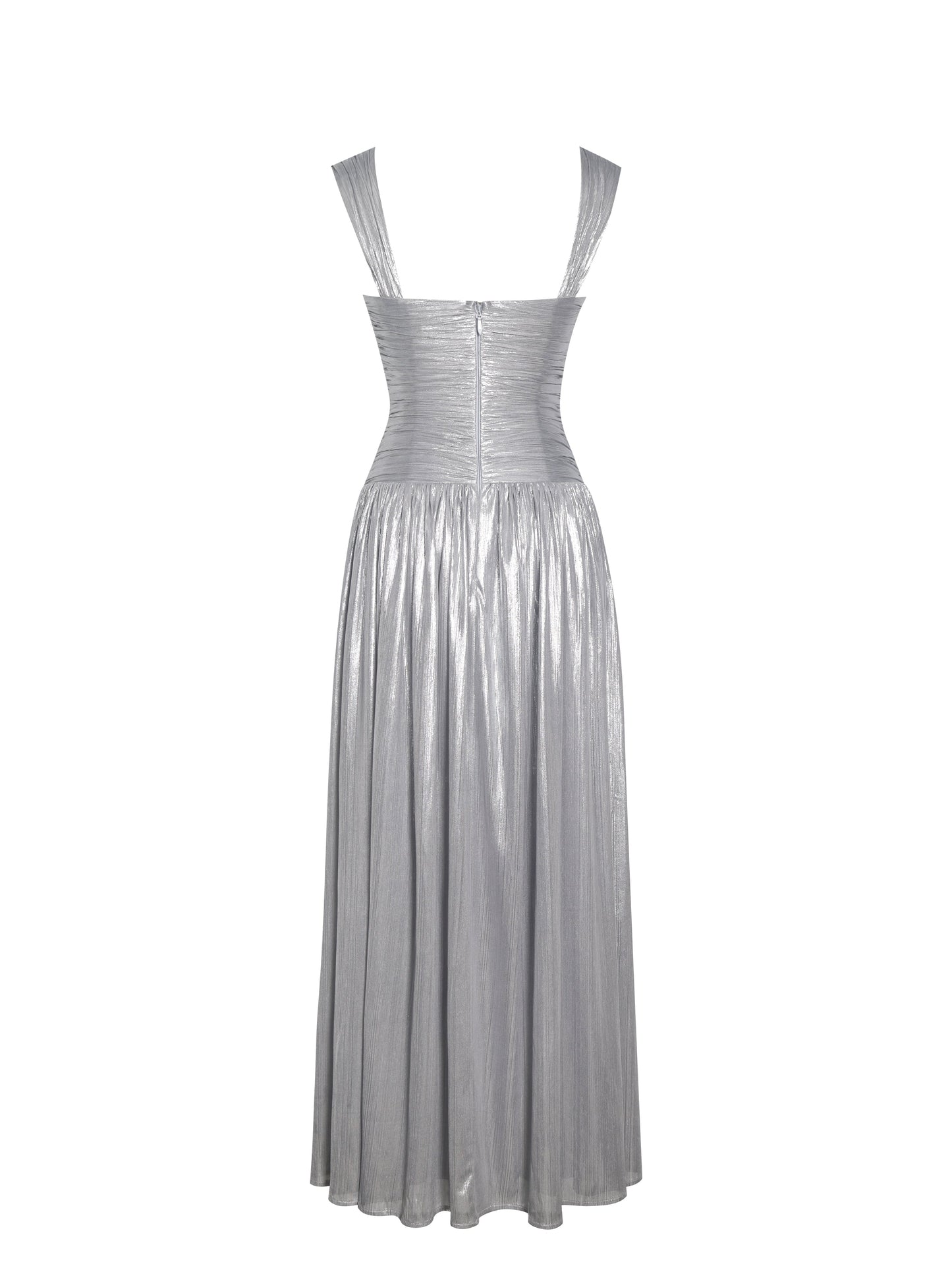 Palmer Silver Glitter Drop Waist Maxi Dress