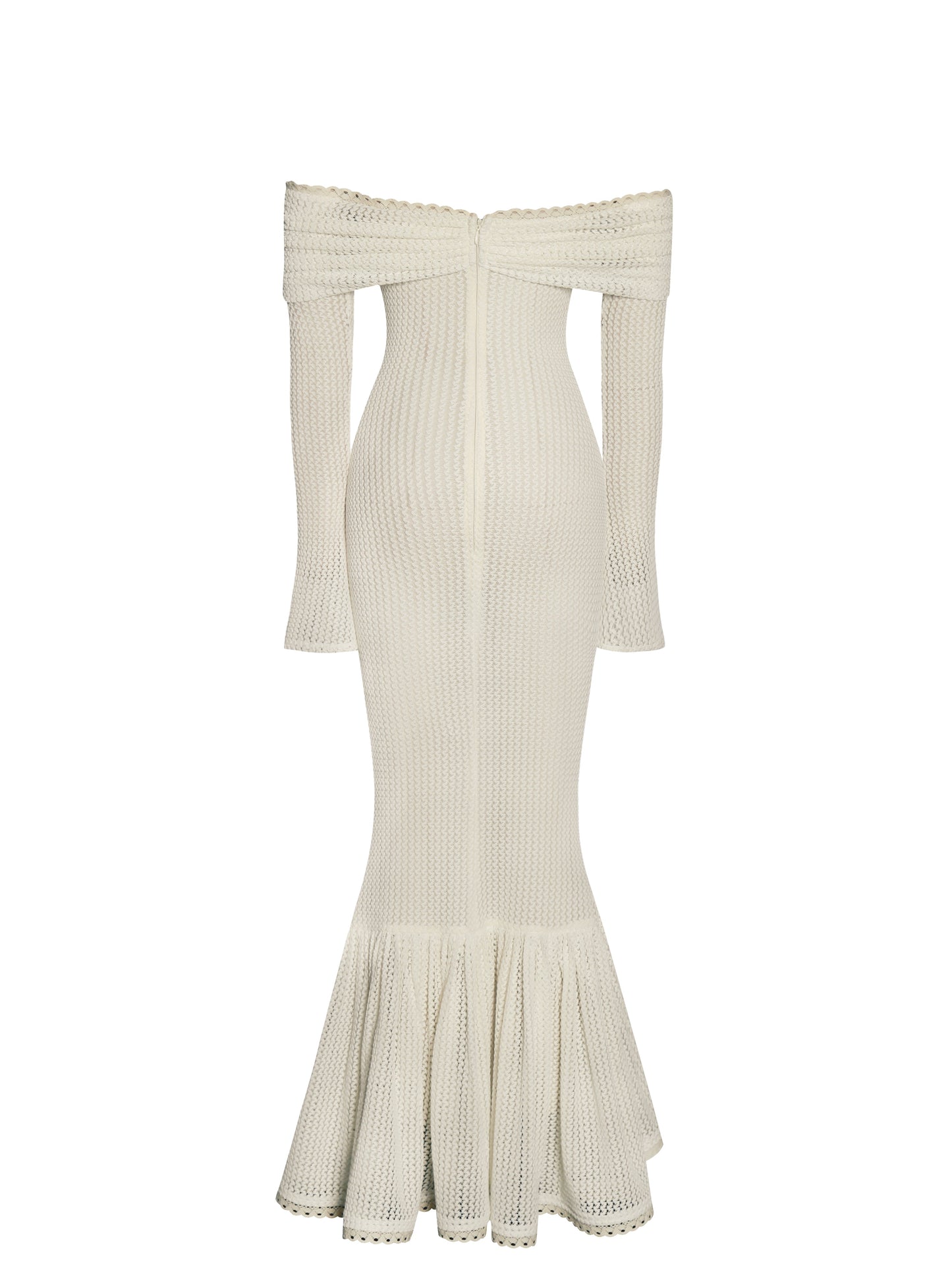 Kaedyn Off Shoulder Long Sleeve Crochet Mermaid Maxi Dress