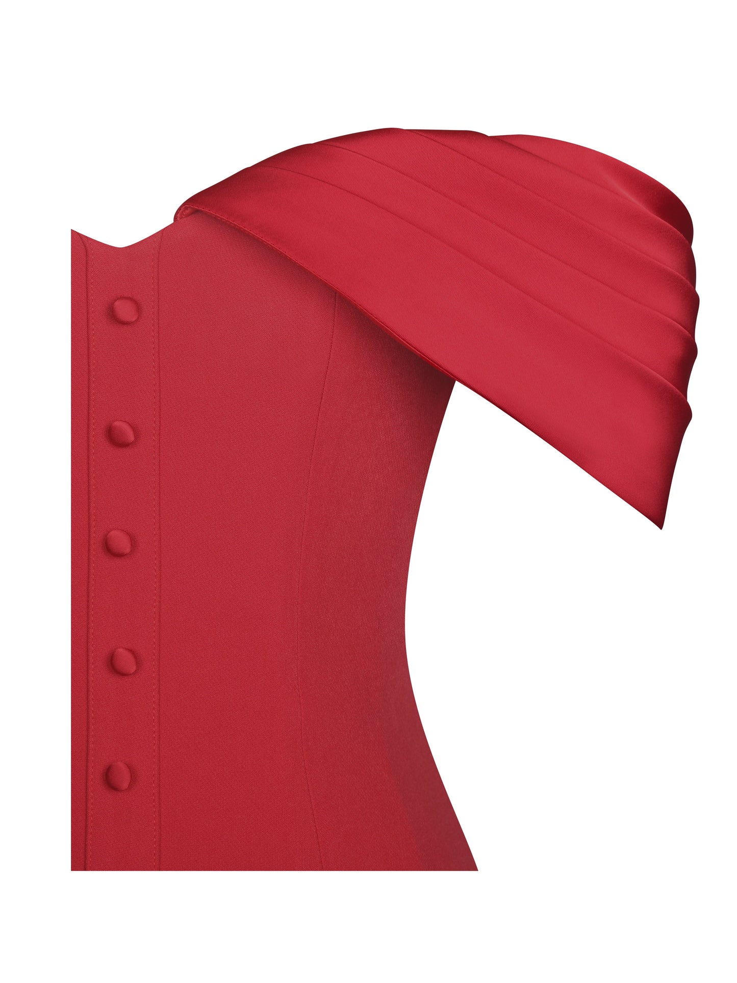 Narelle Crimson Off-Shoulder Sweetheart Drop Waist Mini Dress