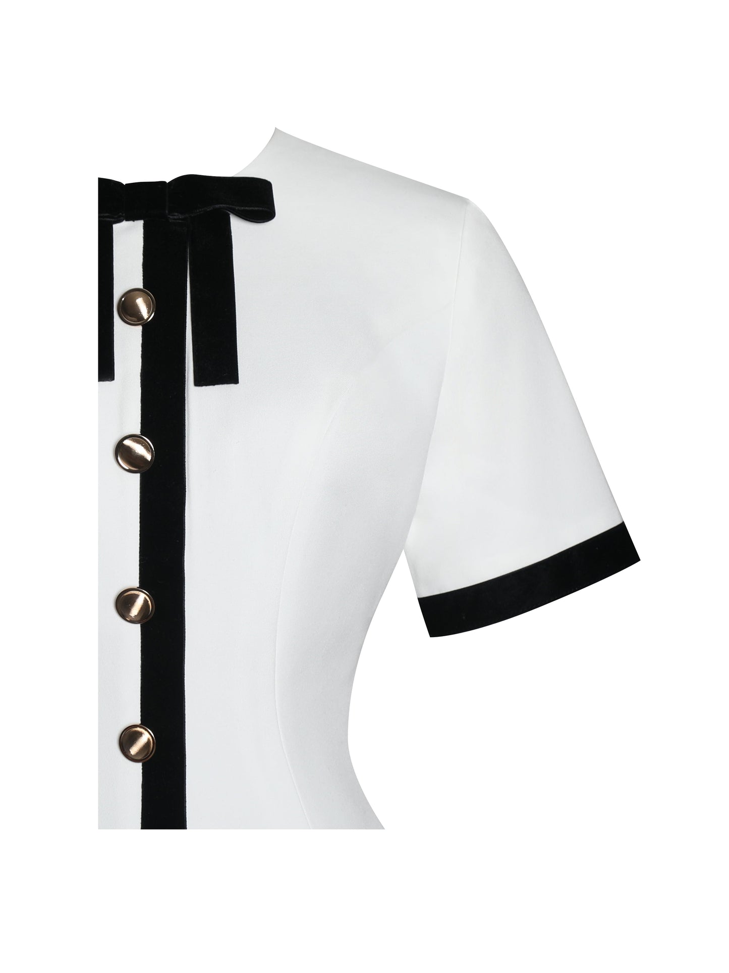 Idina Business Casual White Romper with Black Trim