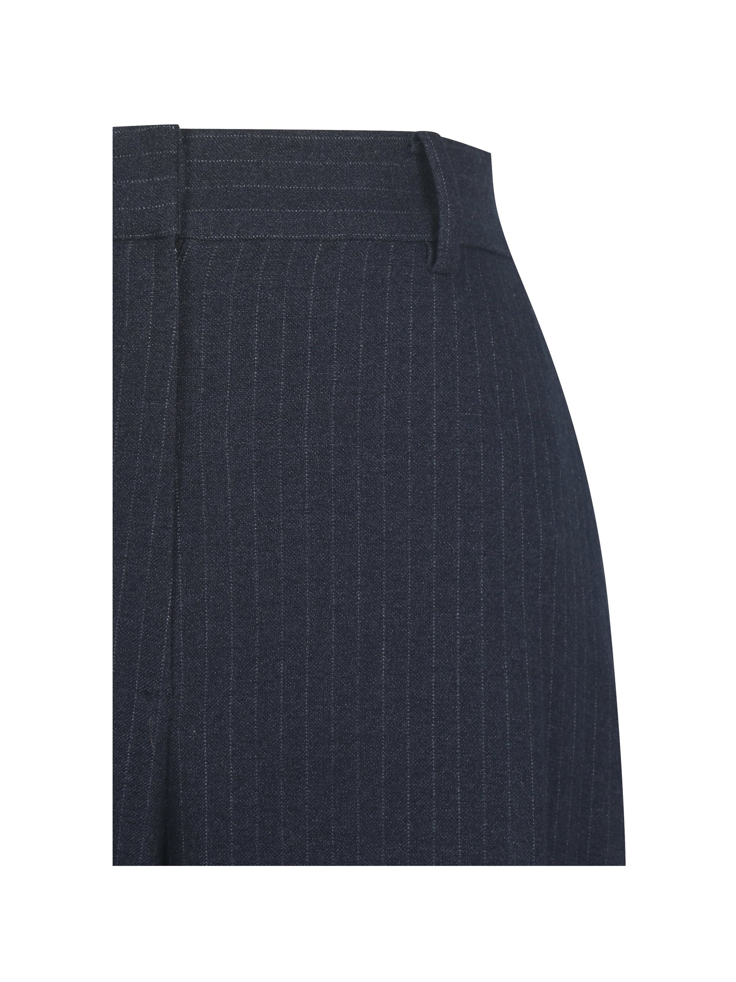 Quinnie Navy Striped High-Waisted Straight Leg Pants