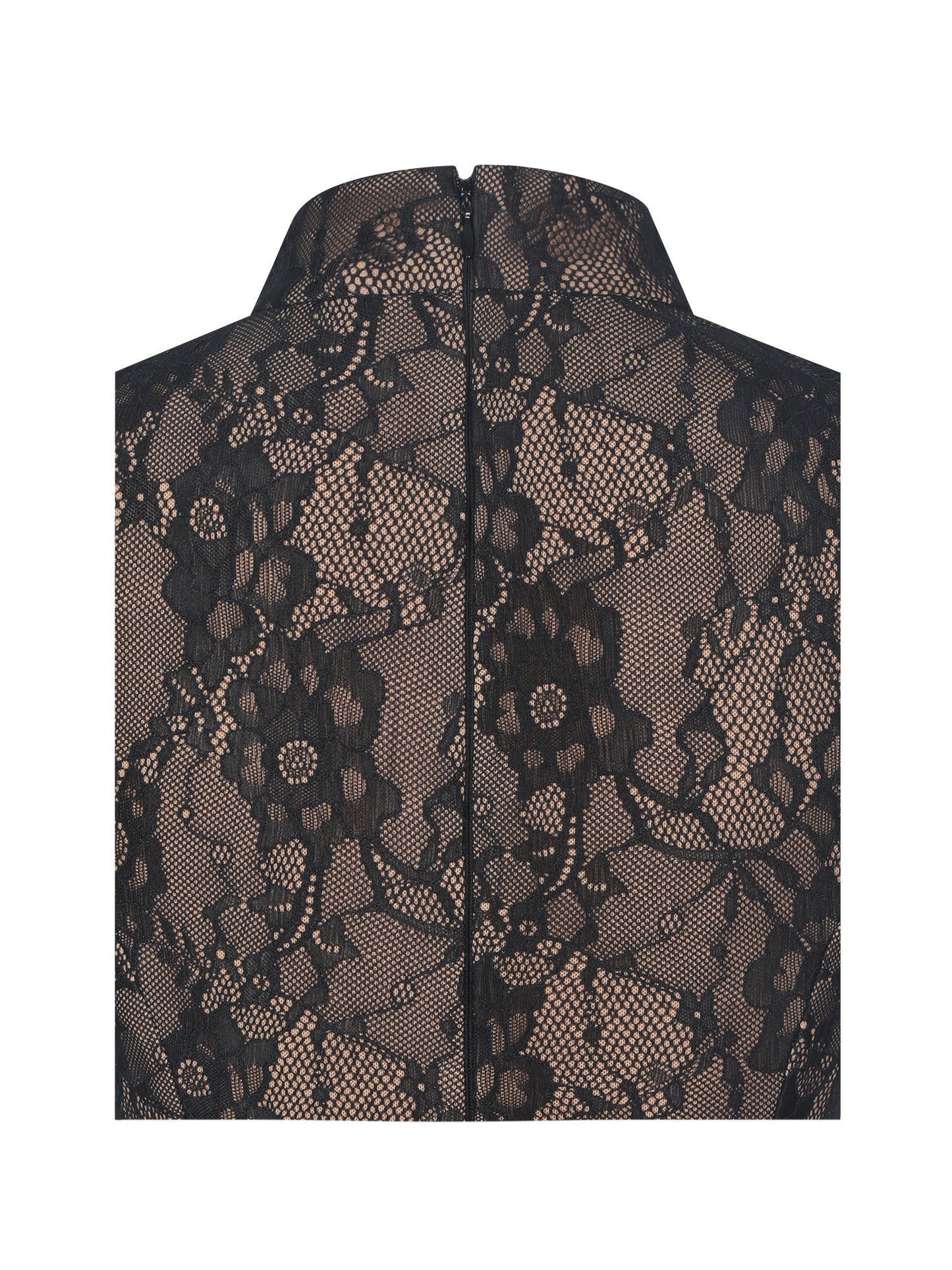 Valerie Black Lace Teardrop Neckline Ruched Mini Dress