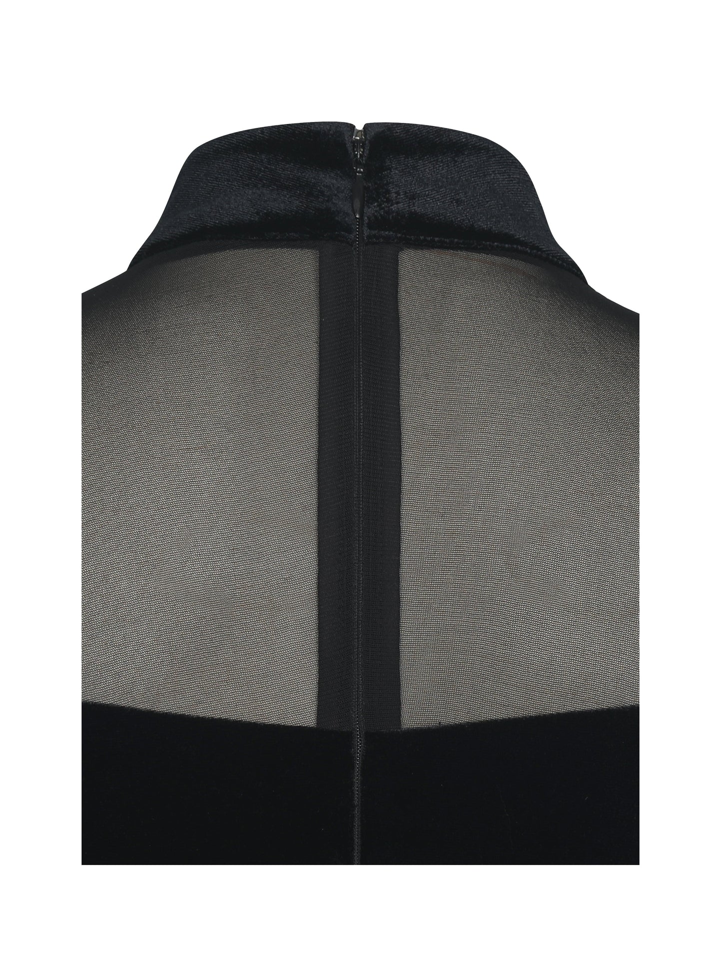 Blair Black Sheer Mock Neck Maxi Dress