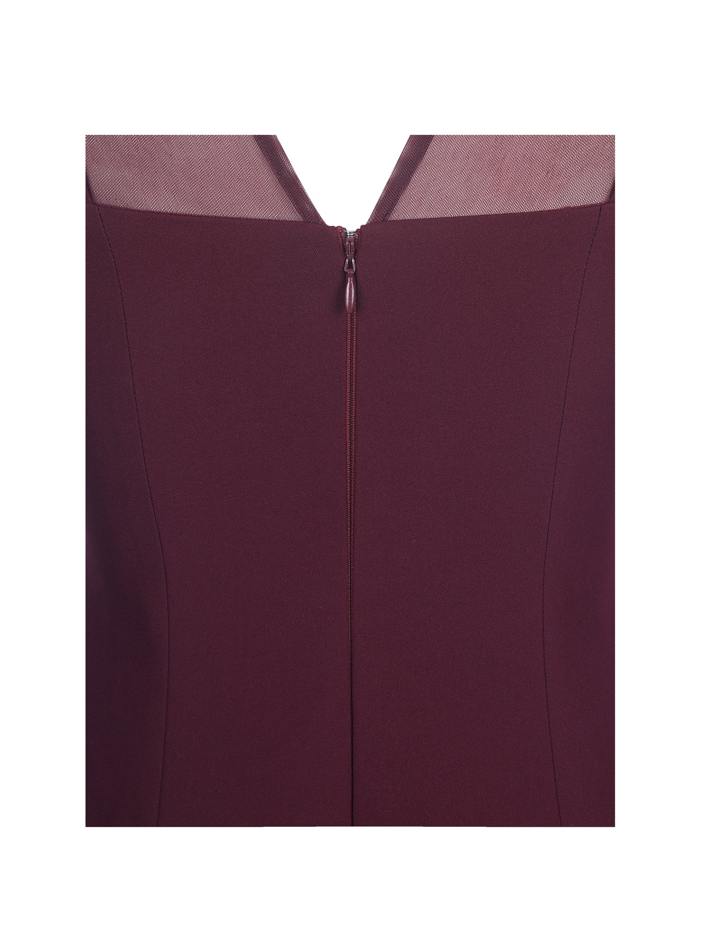 Natasha Burgundy Faux Two-Piece Turtleneck Mini Dress