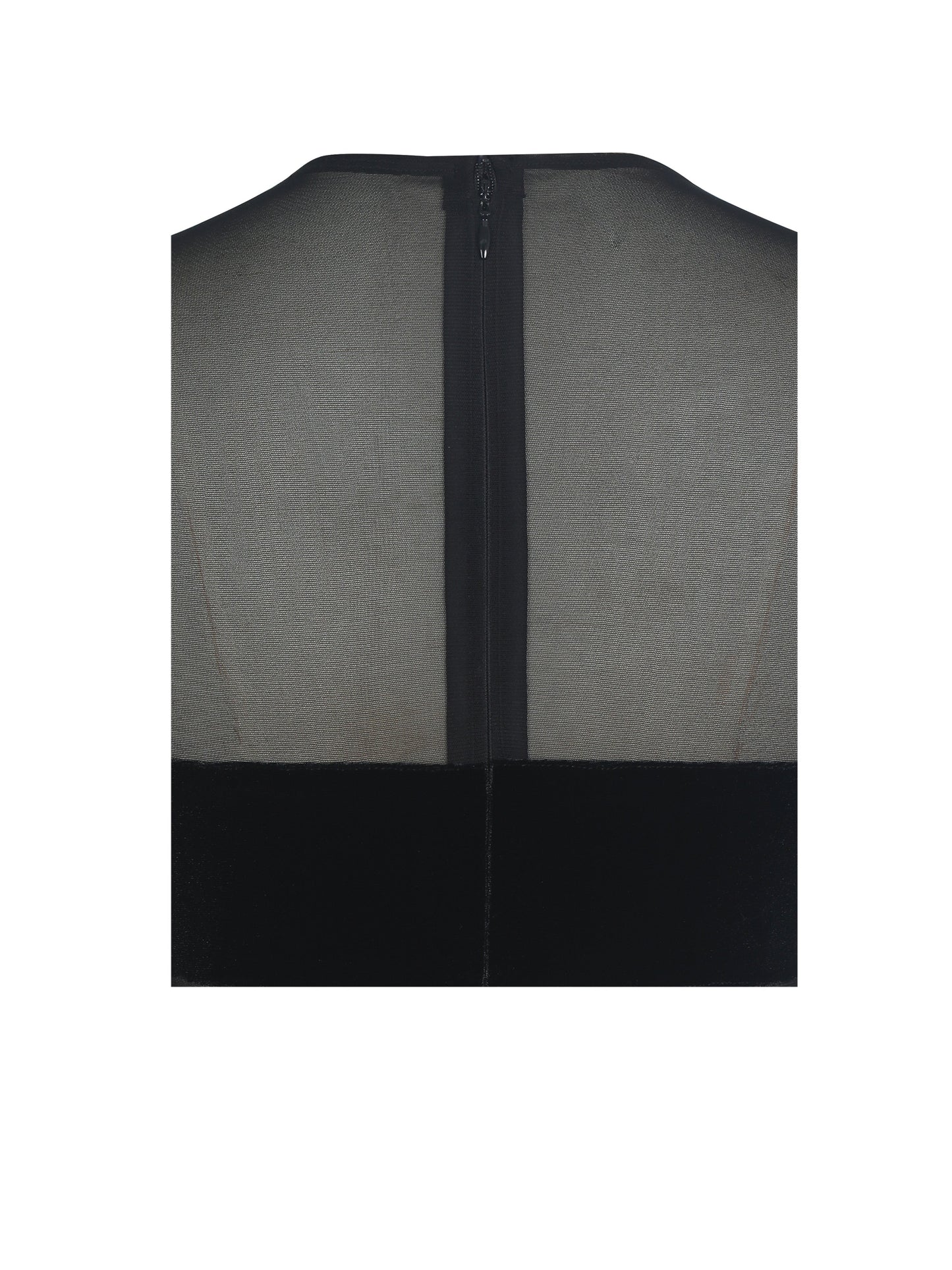 Quielle Black Mesh and Velvet Midi Bodycon Dress