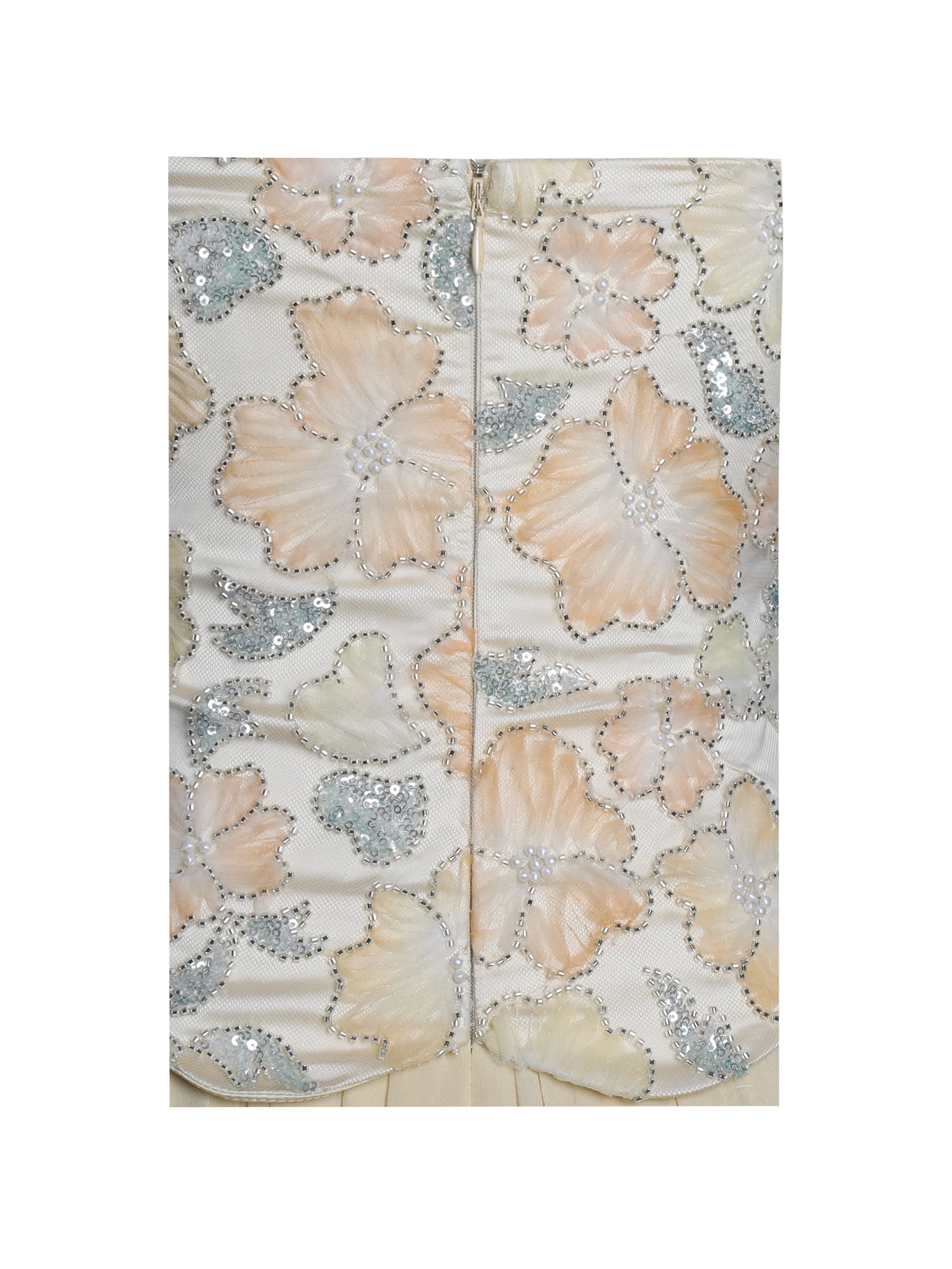 Quanisha Yellow Beaded Floral Mini Chiffon Dress with Scarf