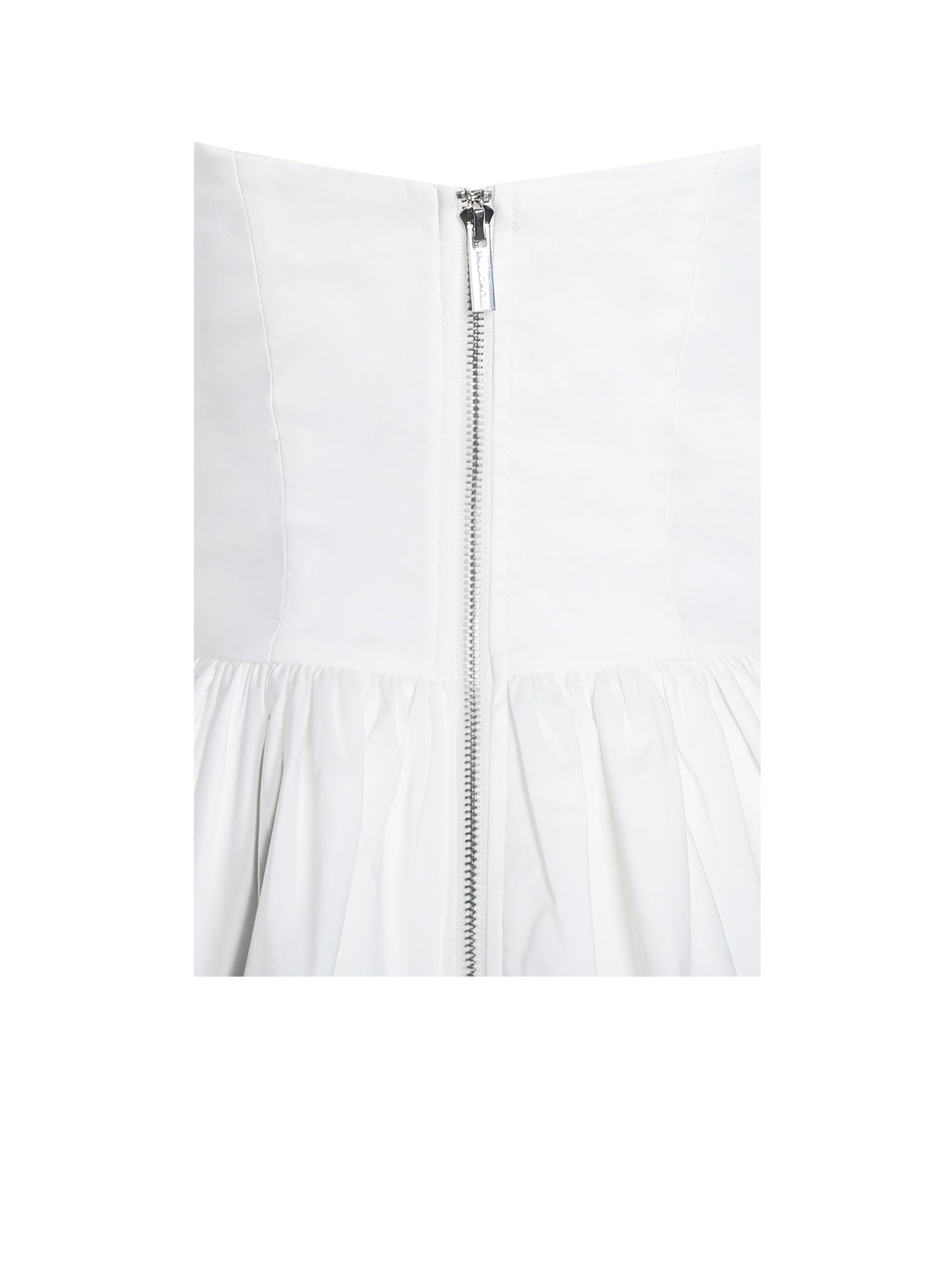 Qistina White Off-shoulder Bubble Hem Peplum Cotton Top