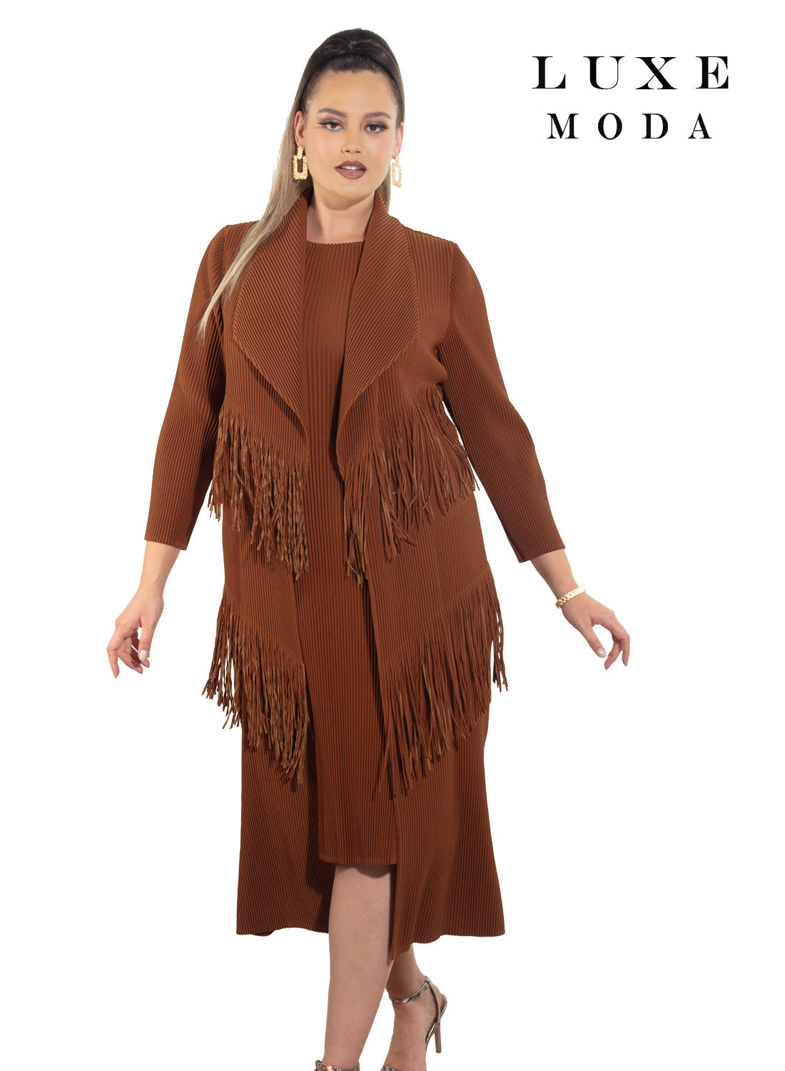 Luxe Moda,  - Style LM-466 - 2pc. Dress & Duster Set