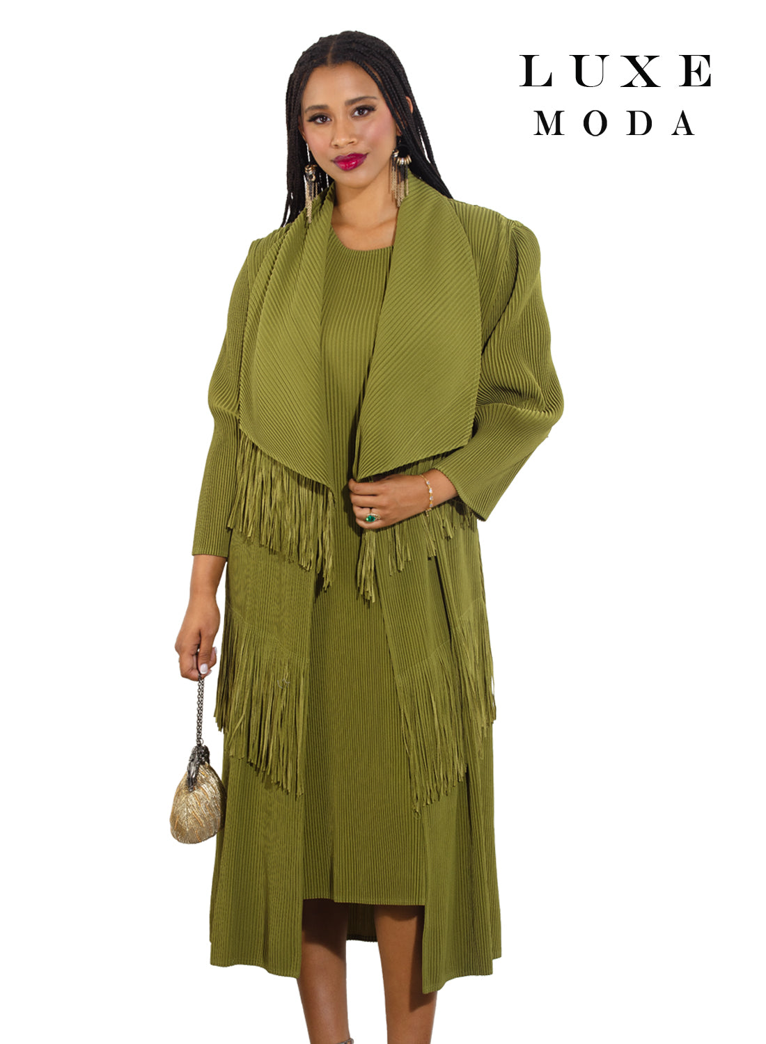 Luxe Moda,  - Style LM-466 - 2pc. Dress & Duster Set