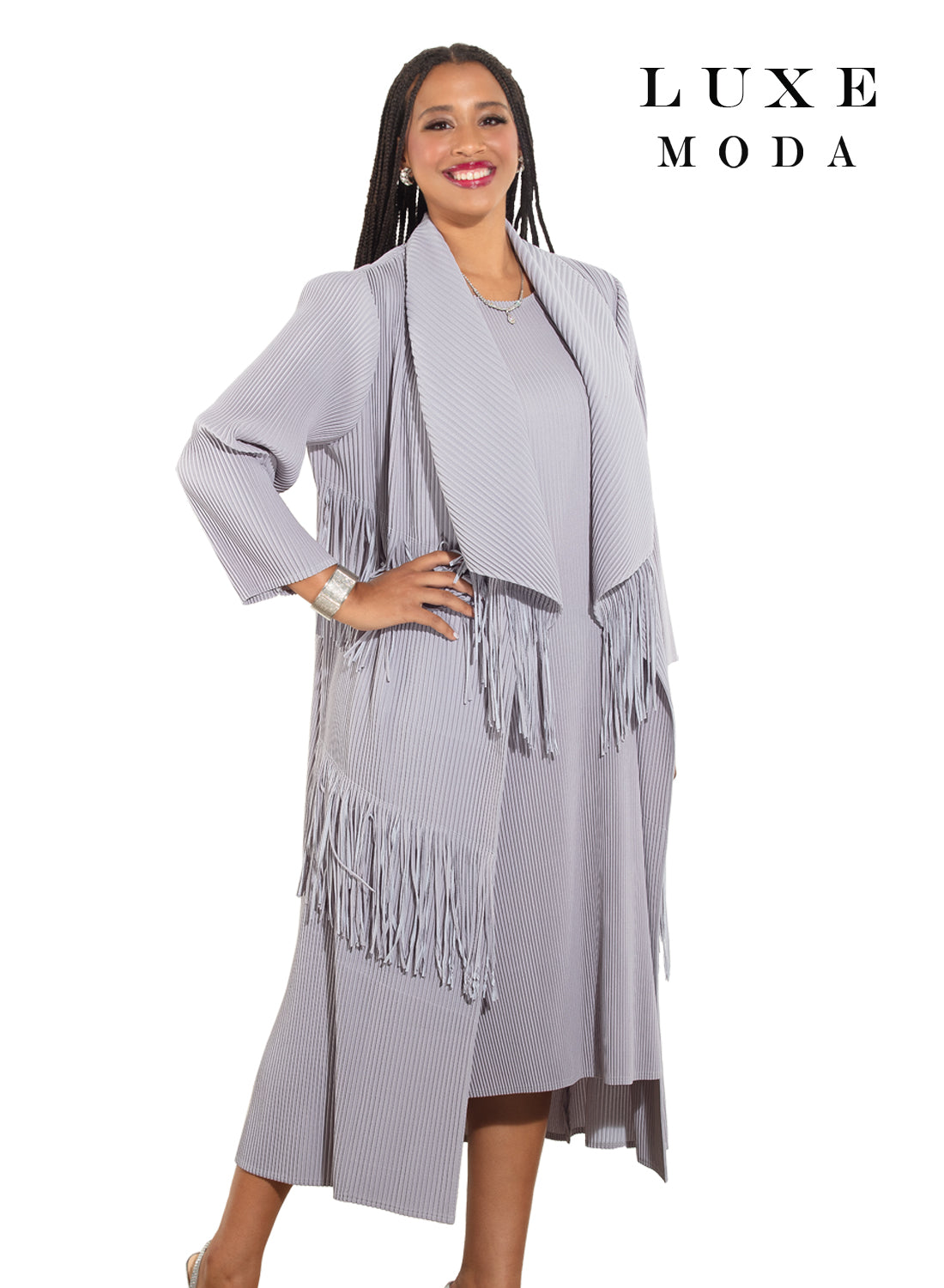 Luxe Moda,  - Style LM-466 - 2pc. Dress & Duster Set