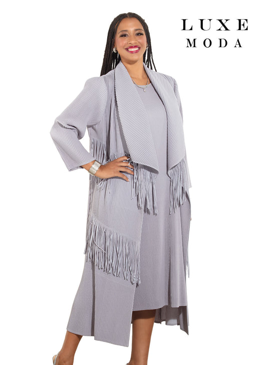 Luxe Moda,  - Style LM-466 - 2pc. Dress & Duster Set