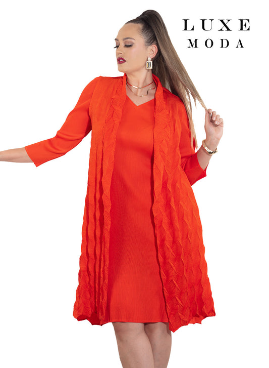 Luxe Moda,  - Style LM-467 - Dress With Attached Duster