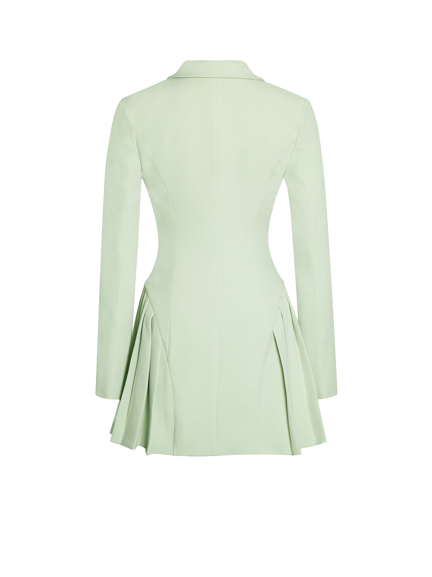 Delia Pistachio Green Blazer Dress with Pleated Detail